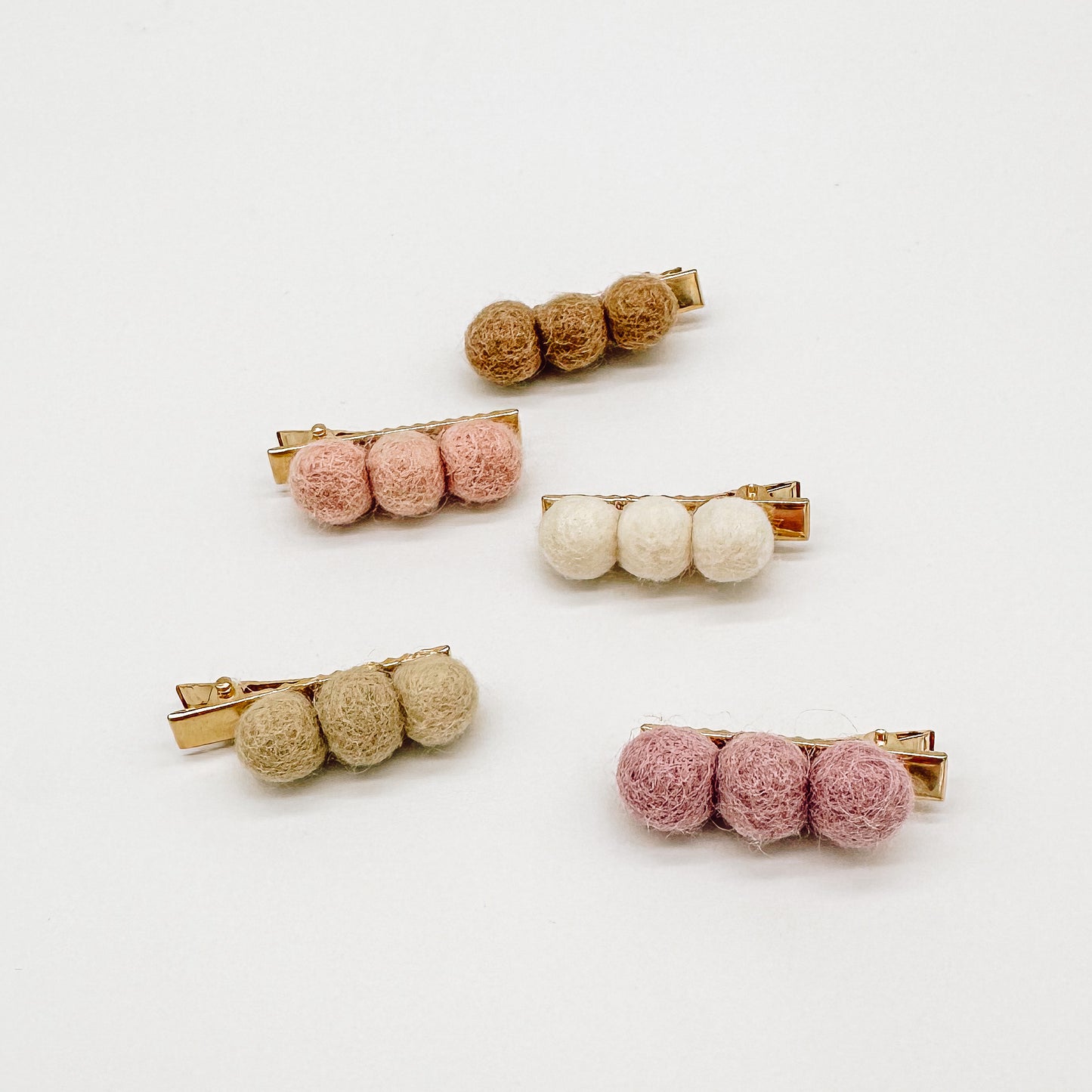 Pom-Pom Hair Clips Set of 5 | Hair Clips