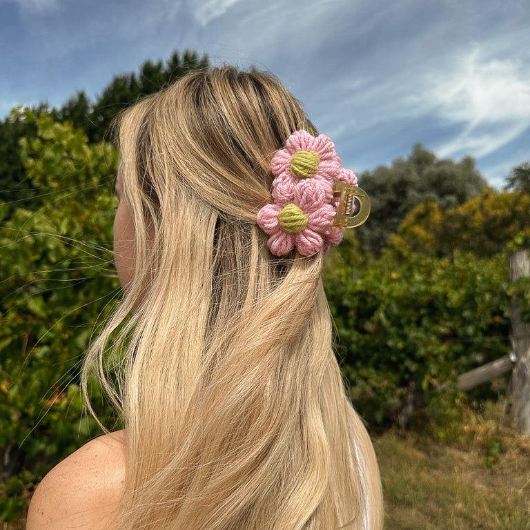 Millie Double Flower Claw Clip | Hand Crocheted