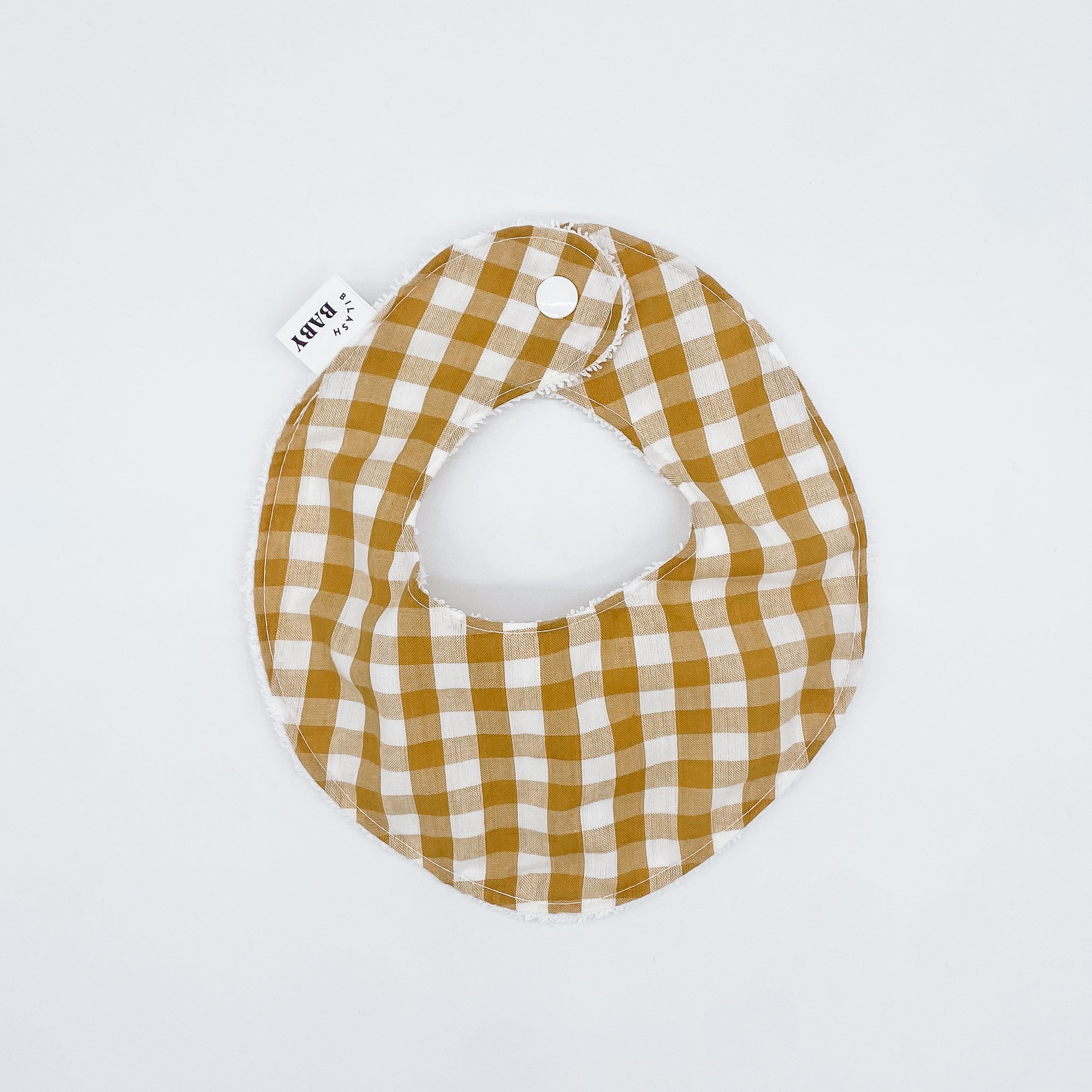 Mustard Gingham Bib | Handmade Bib