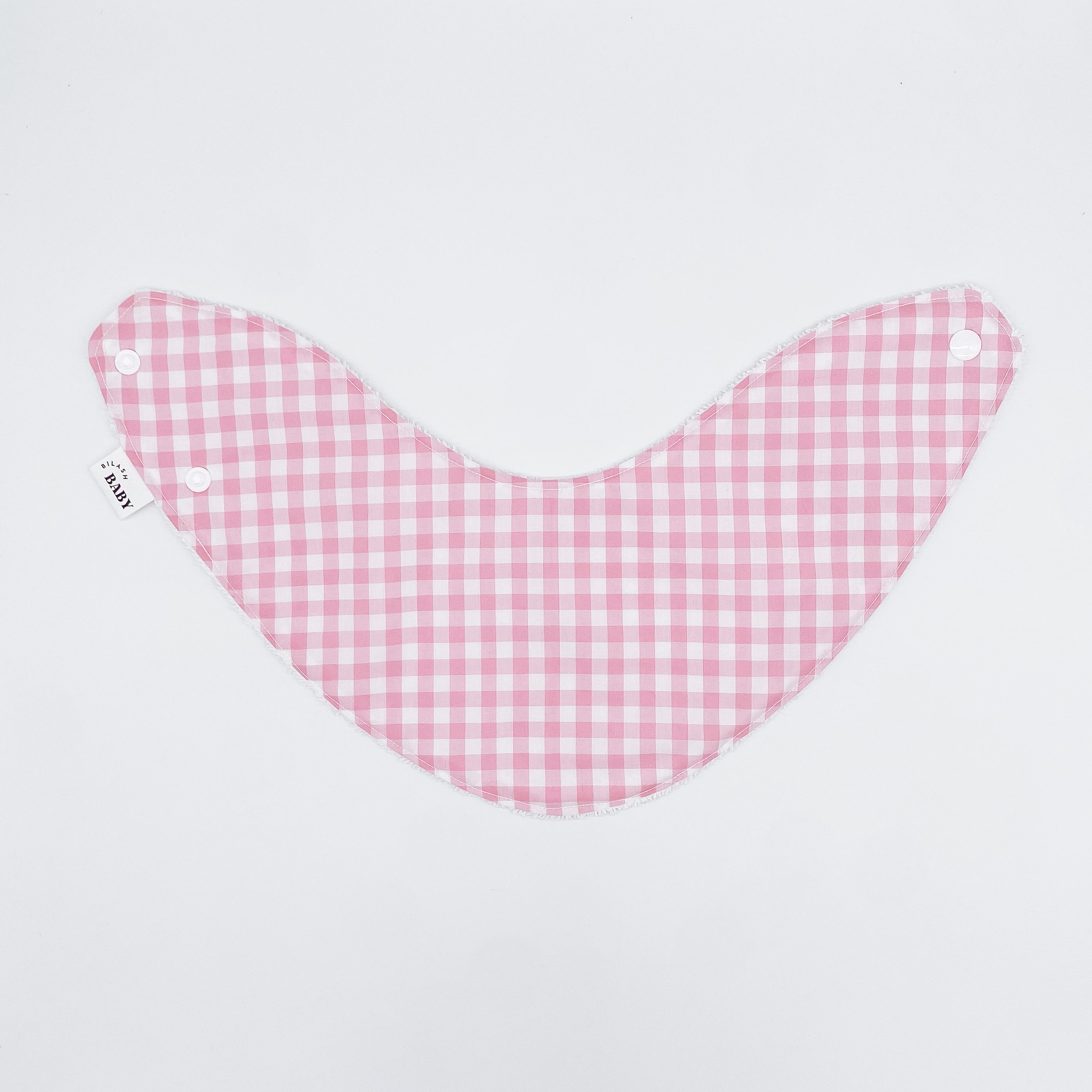 Pink Bubblegum Gingham Bib | Handmade Bib