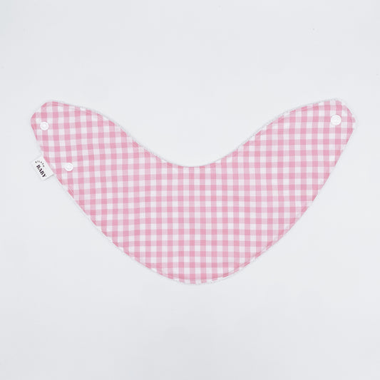 Pink Bubblegum Gingham Bib | Handmade Bib