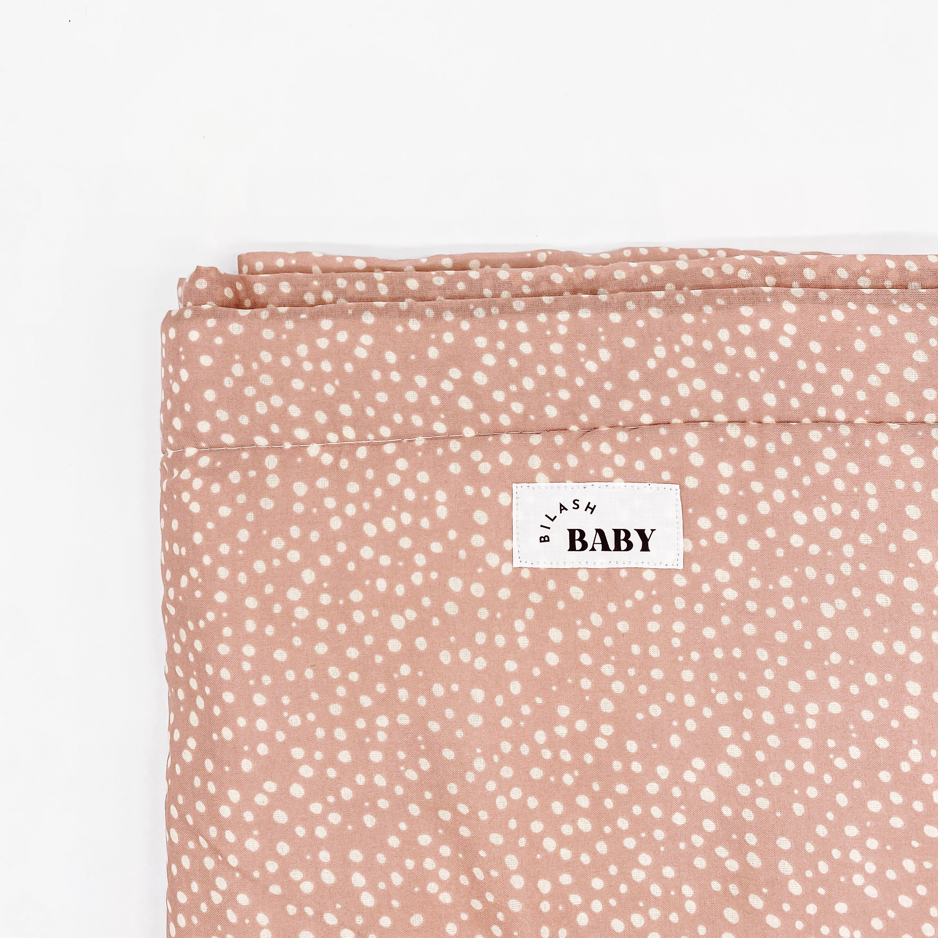 Pink Polka-dot Cotton Fleece Pram Blanket | Handmade Blanket