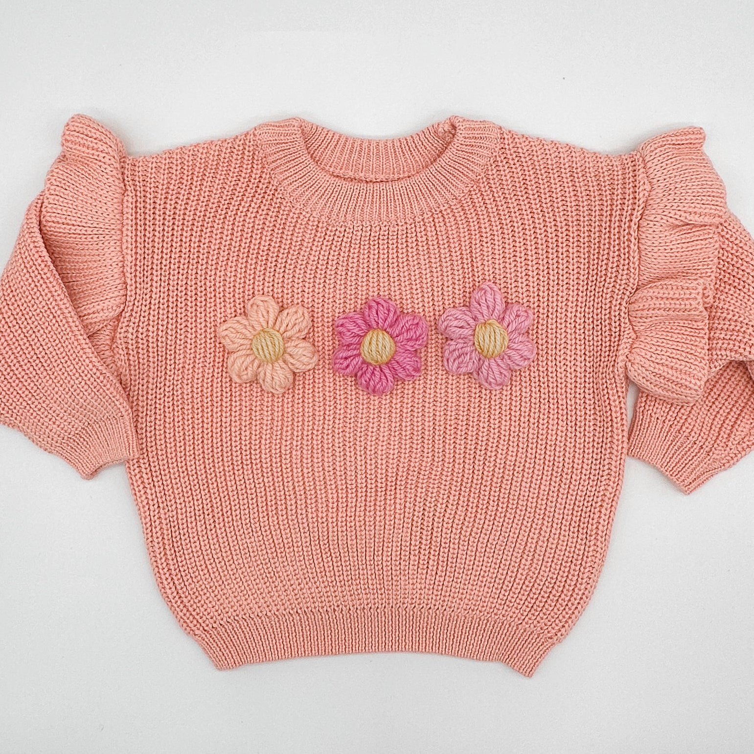 Pink Flower Knit | Hand Crocheted Flowers