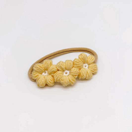 Josie Sorbet Yellow Hand Crocheted Flower Headband | Hand Crocheted
