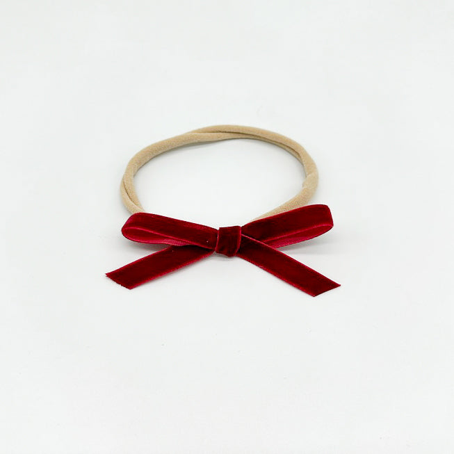 Maisy Christmas Velvet Bow | Nylon Headband