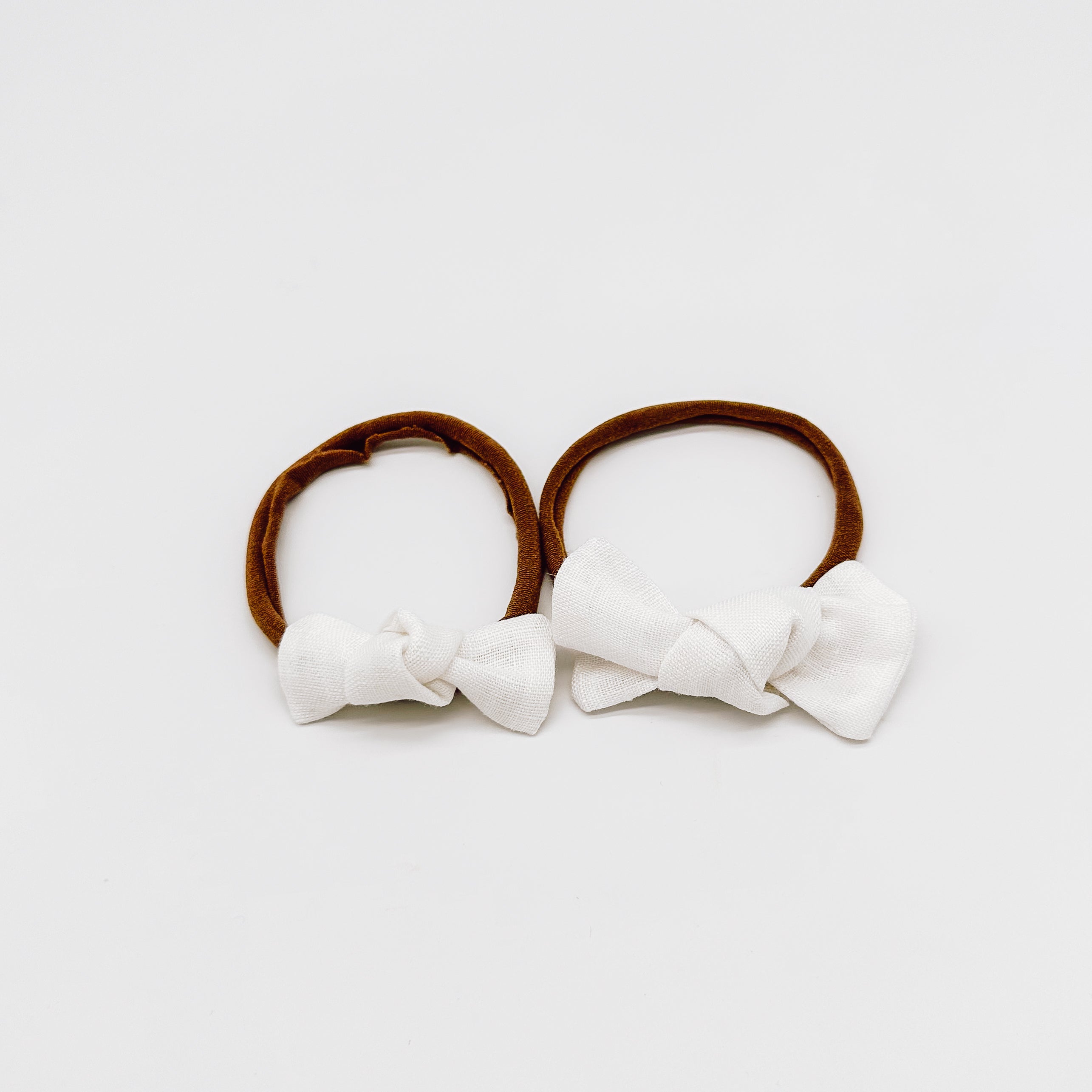 Linen Knot Hair Bows Nylon Headband | Handmade Bows