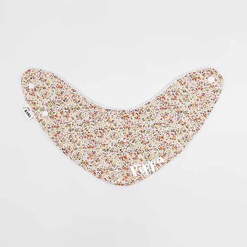 Ditzy Floral Orange Grow Bib | Handmade Bib