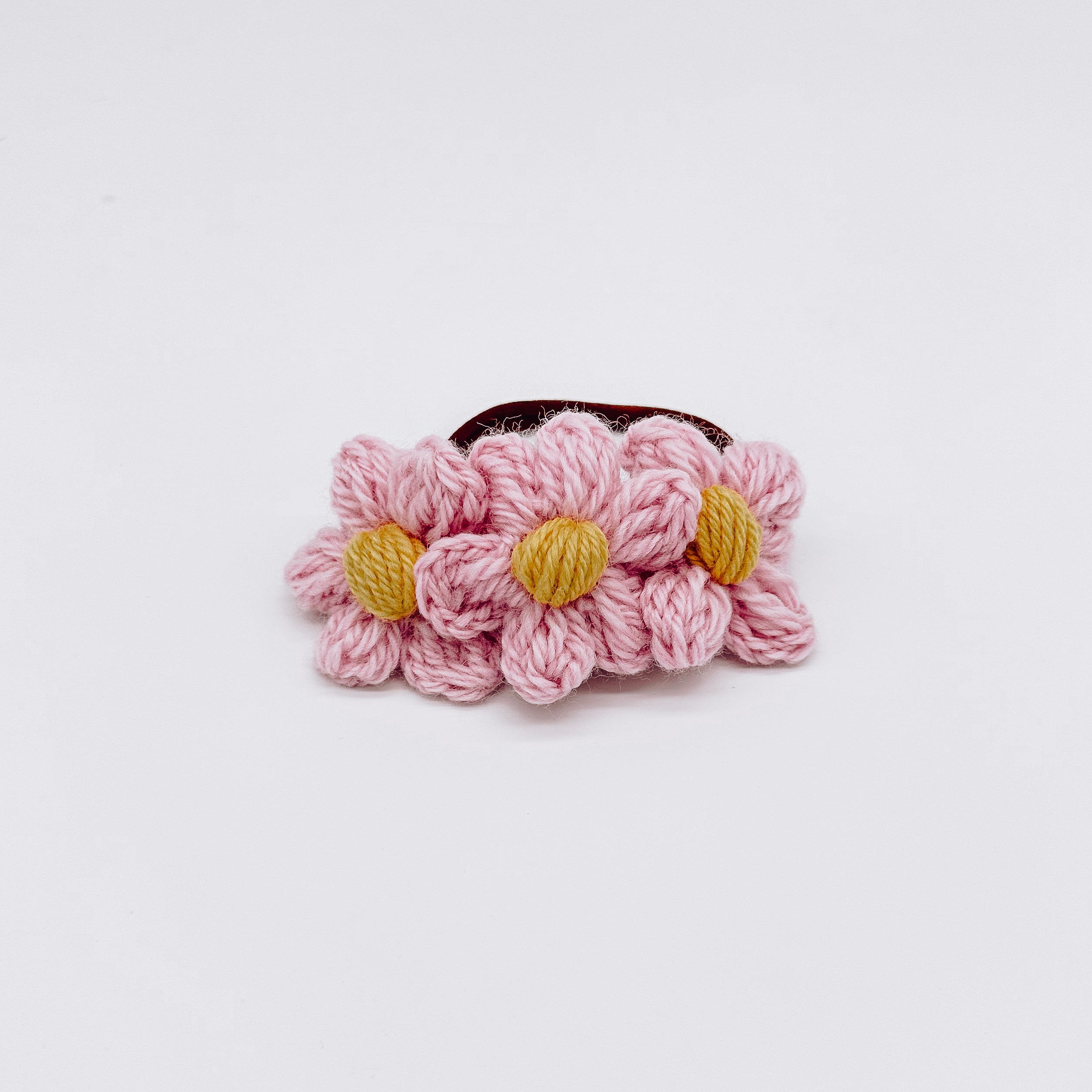 Sadie Puff Flower Nylon Headband | Hand Crocheted