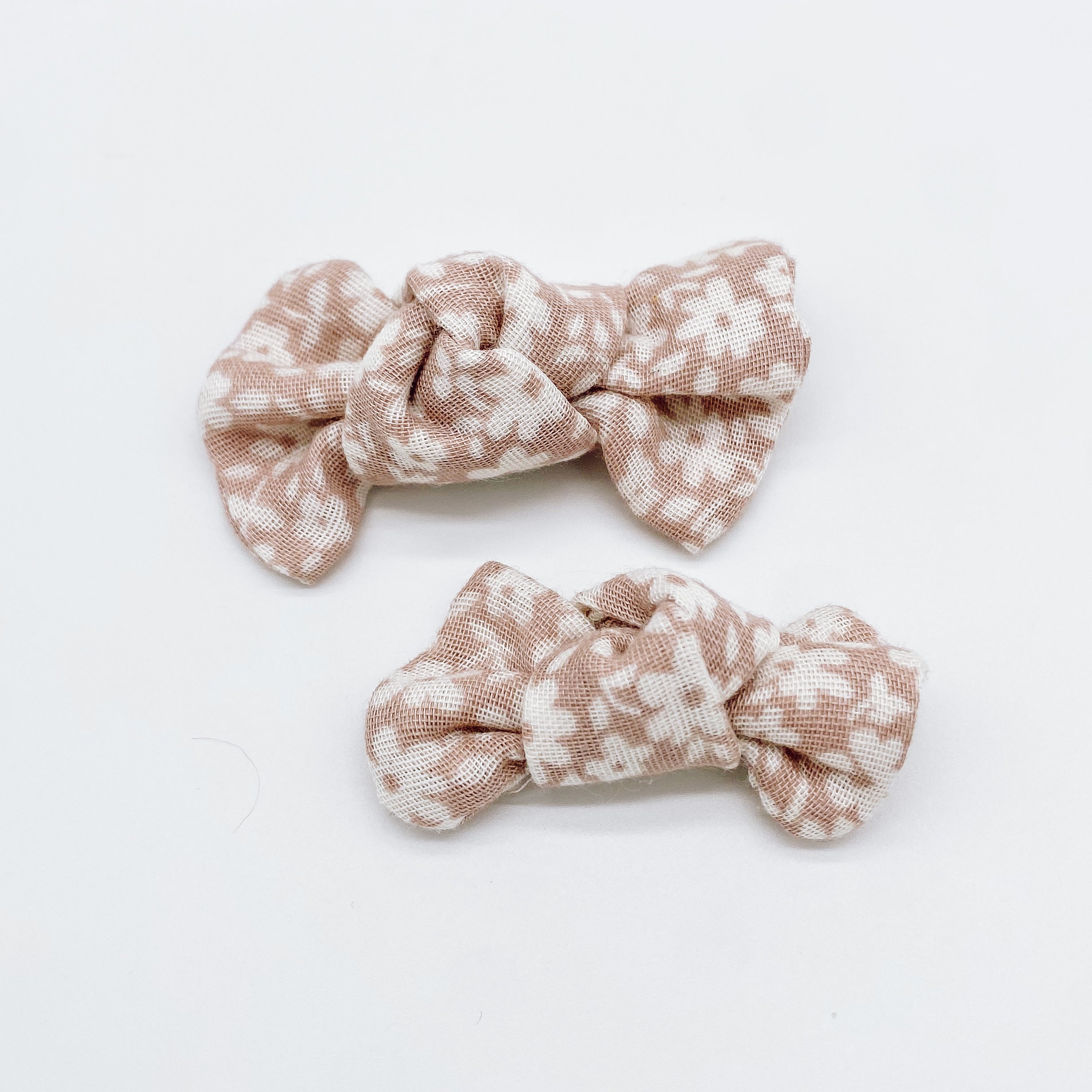 Blush Floral Muslin Knot Bow | Handmade Bows