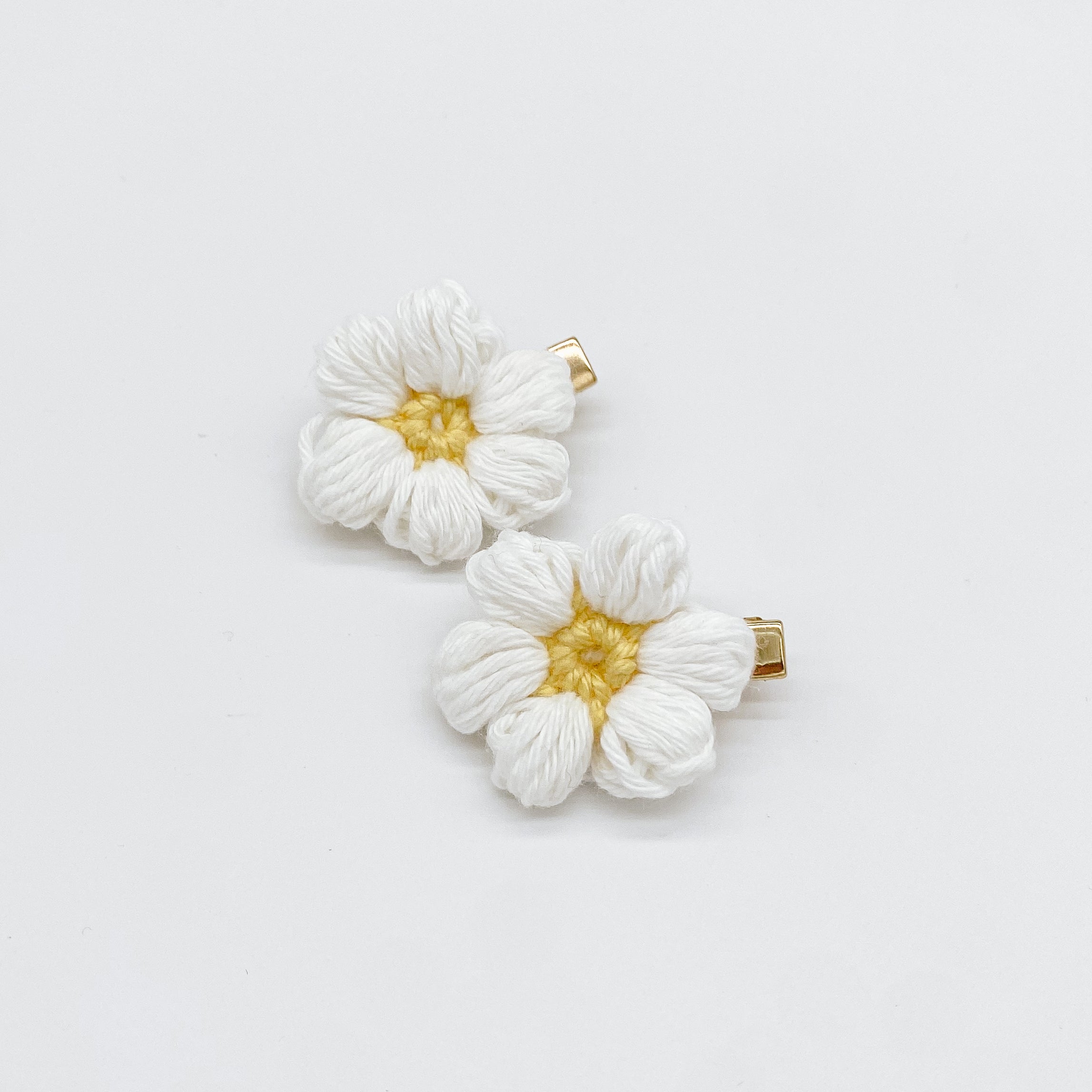 Josie Daisy White Crocheted Flower Hair Accessories | Hand Crocheted Flowers