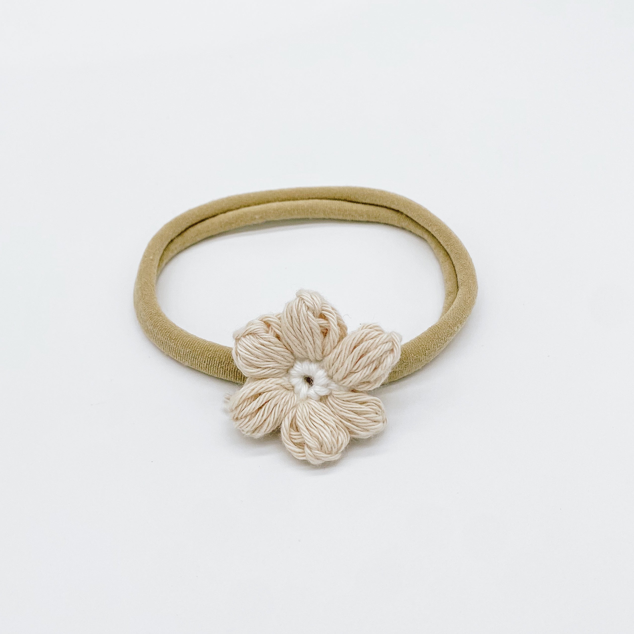 Josie Oatmeal Crocheted Flower Hair Accessories | Hand Crocheted Flowers