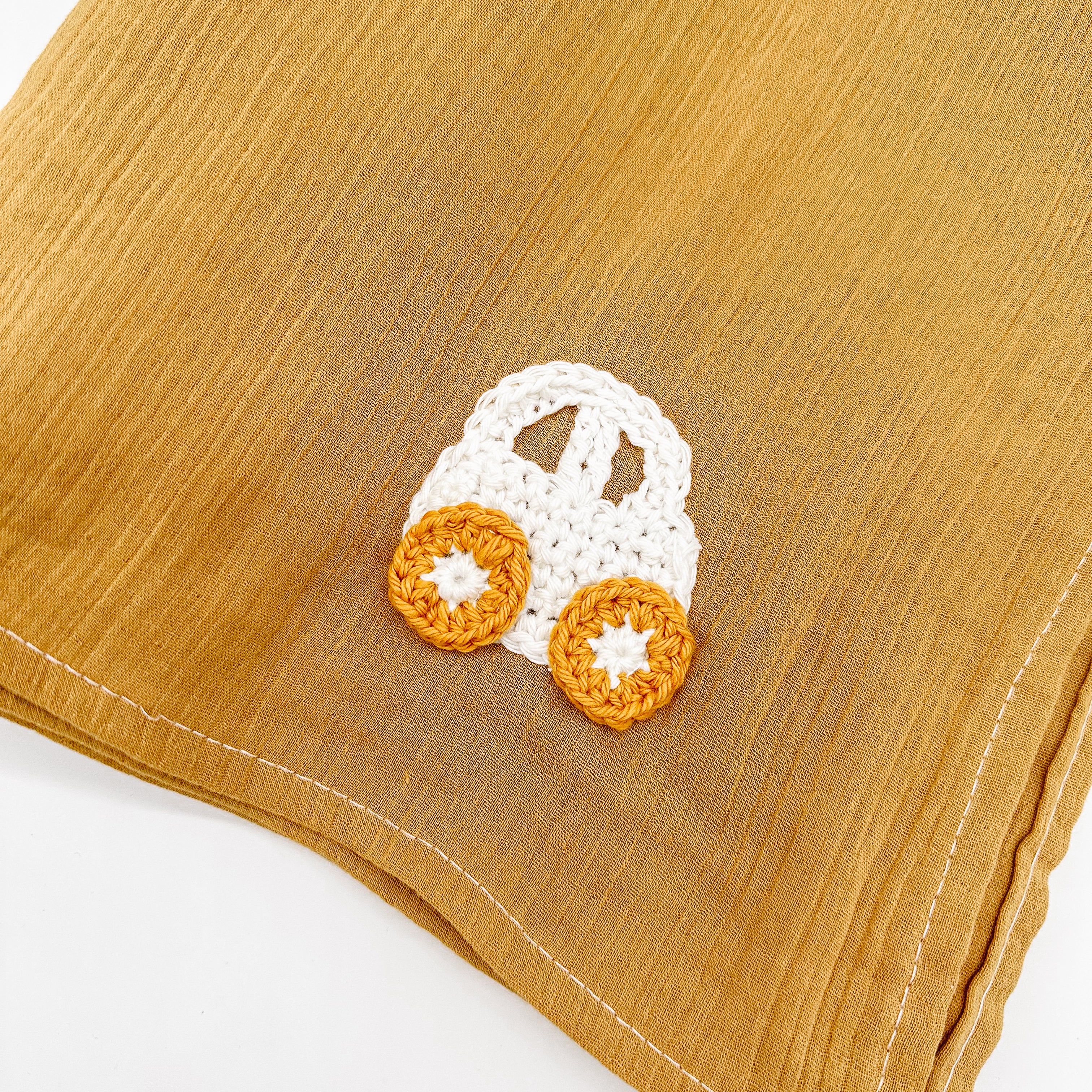 Hand Crocheted Car Mustard Baby Wrap | Handmade Baby Wrap