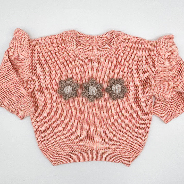 Pink Flower Knit | Hand Crocheted Flowers