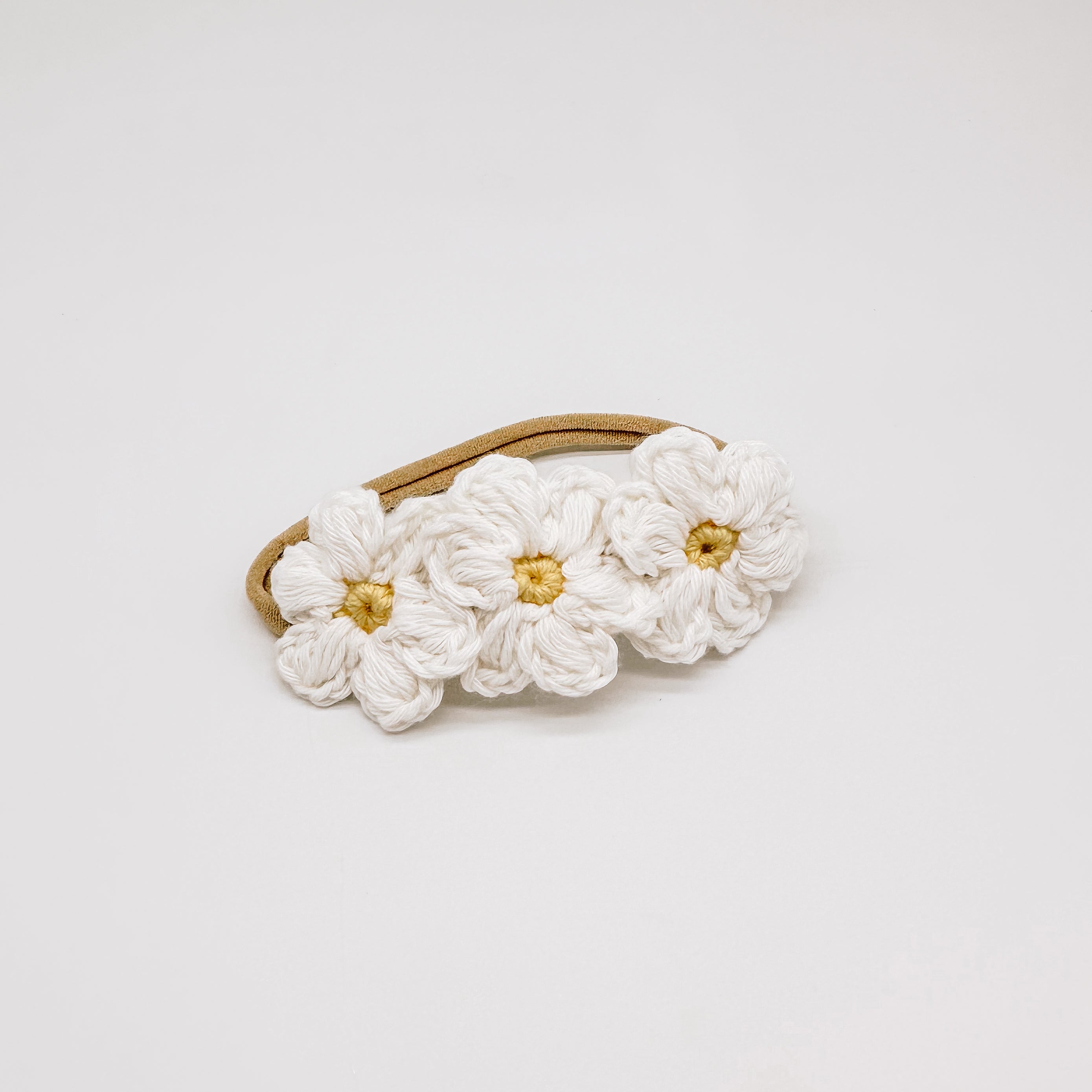 Leila Daisy White Hand Crocheted Flower Headband | Hand Crocheted