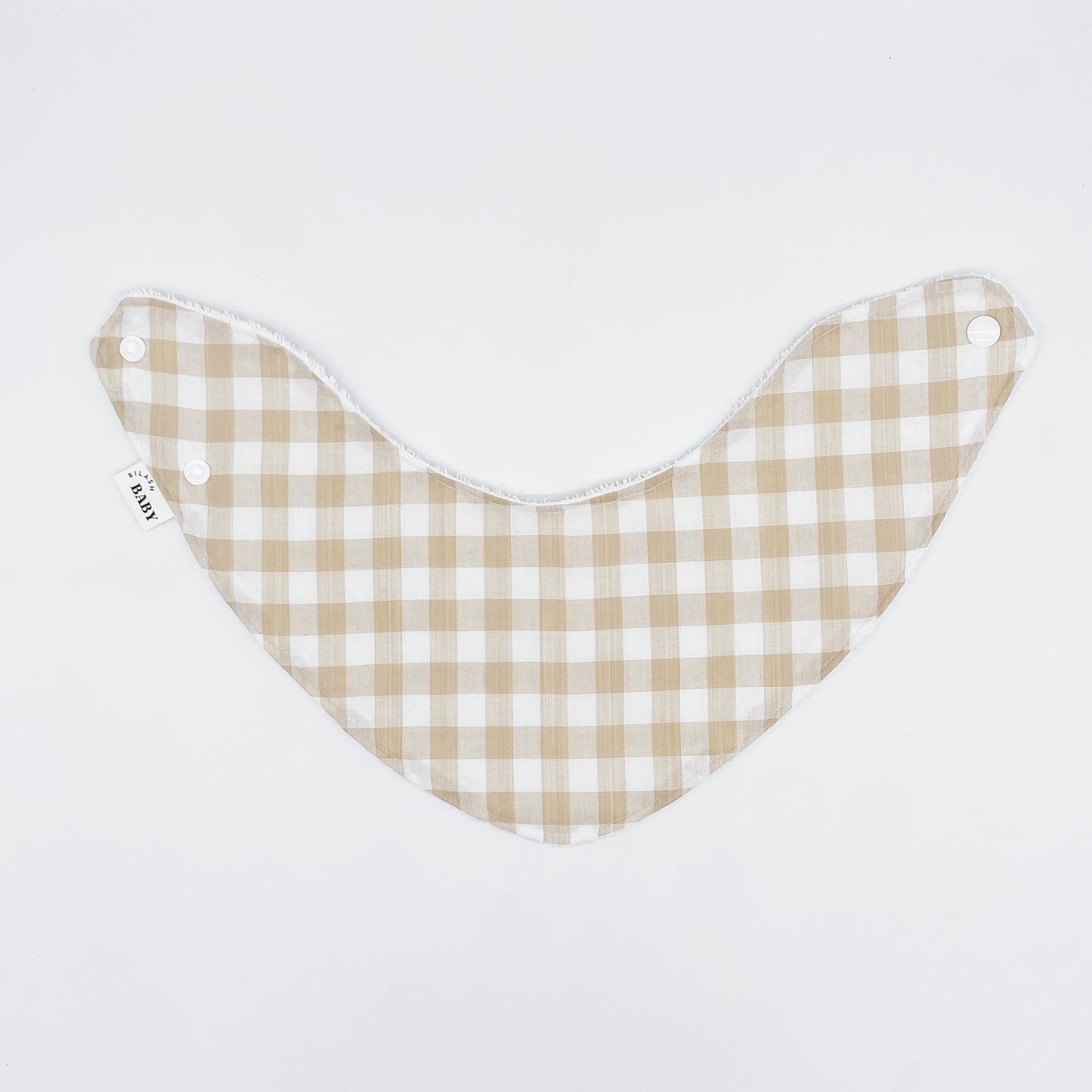 Stone Gingham Grow Bib | Handmade Bib