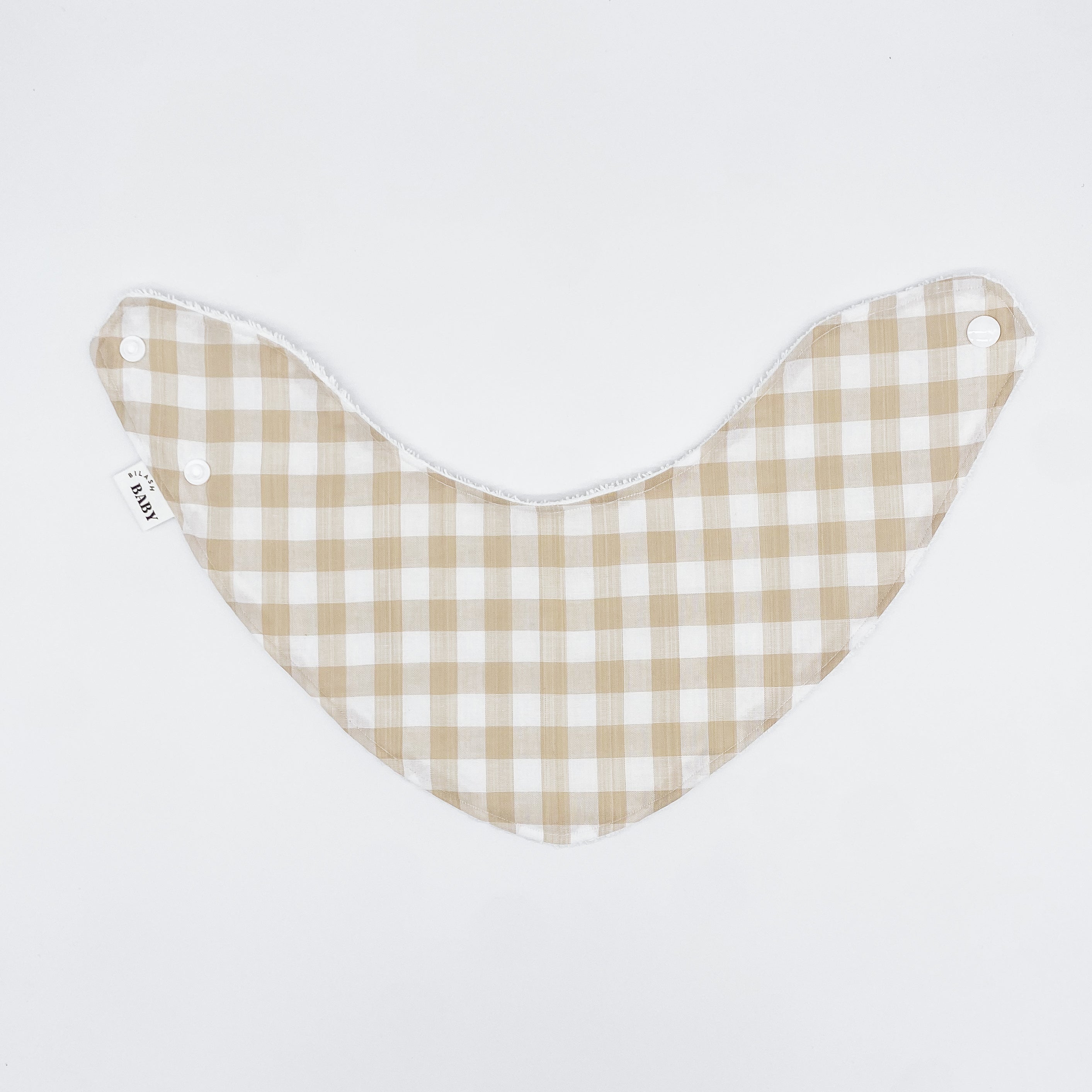 Stone Gingham Grow Bib | Handmade Bib