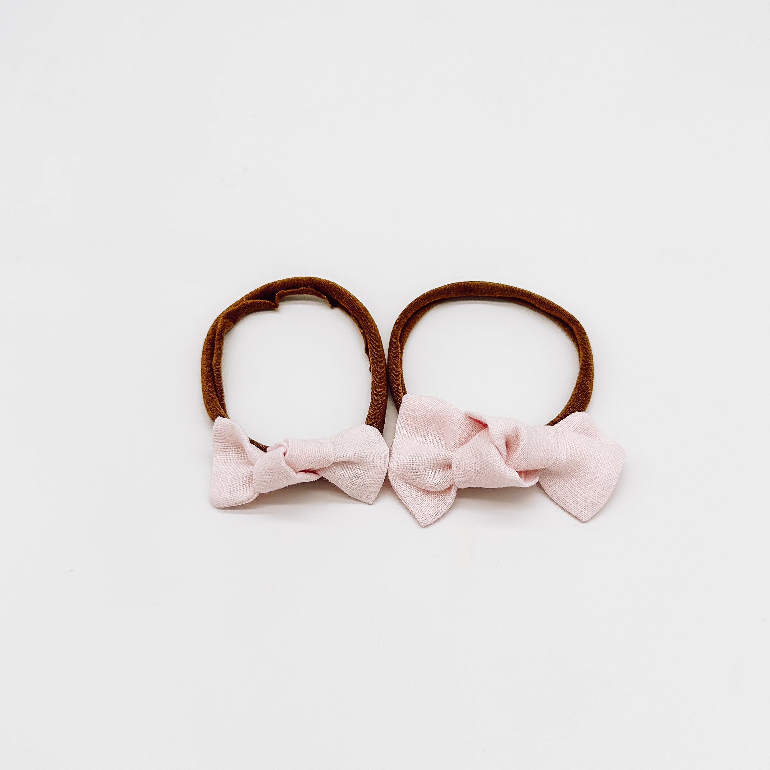 Linen Knot Hair Bows Nylon Headband | Handmade Bows