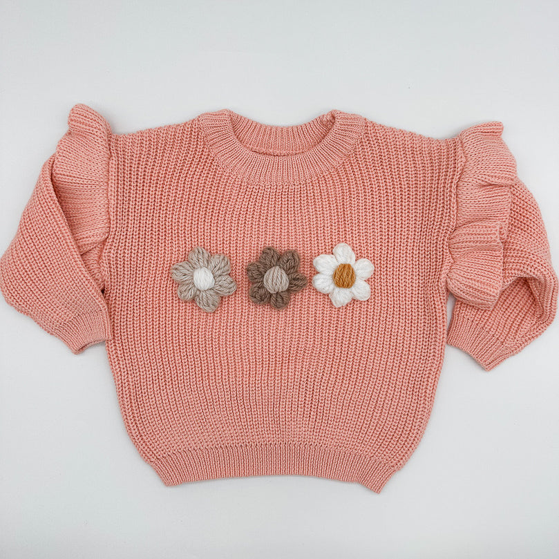 Pink Flower Knit | Hand Crocheted Flowers