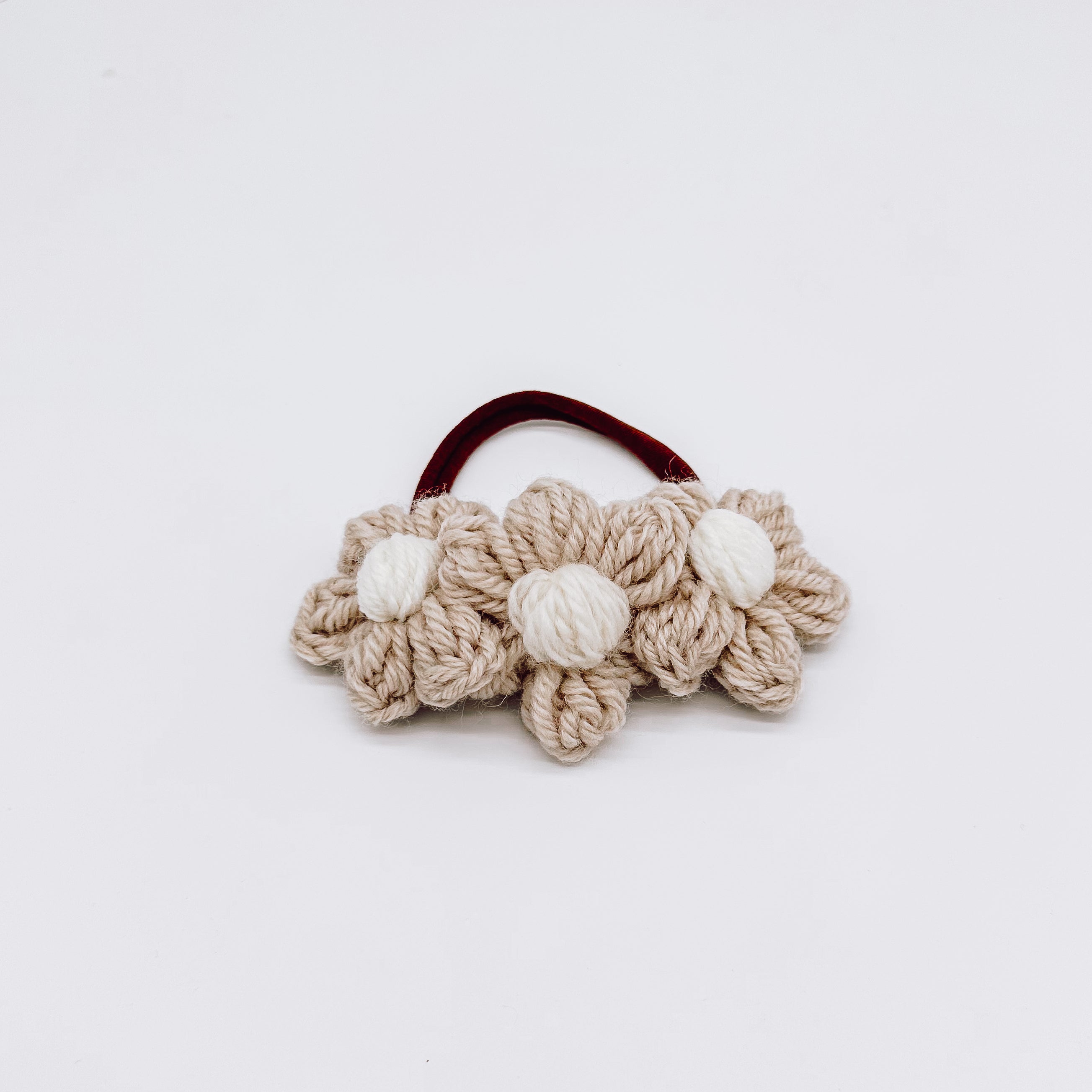 Sadie Puff Flower Nylon Headband | Hand Crocheted