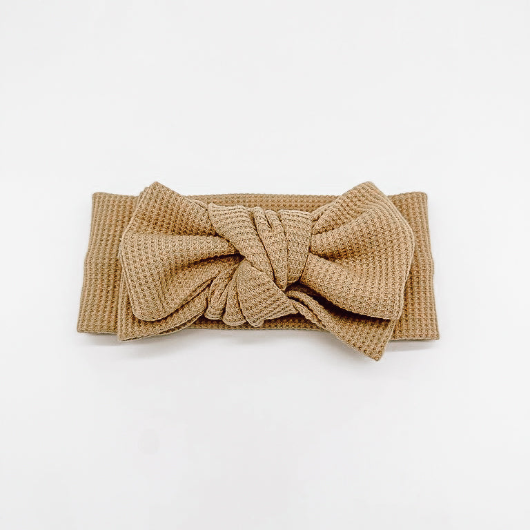 Adaline Oversized Bow Headband Latte | Handmade Bows