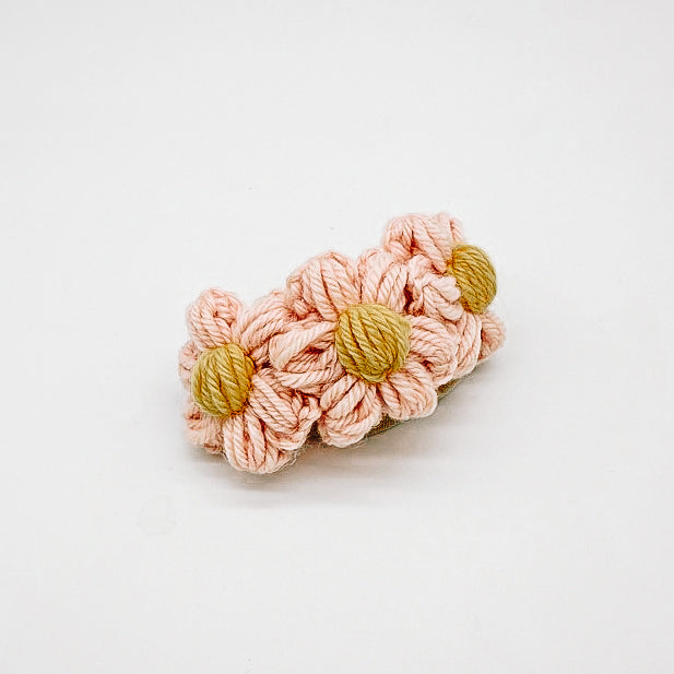 Sadie Puff Flower Nylon Headband | Hand Crocheted