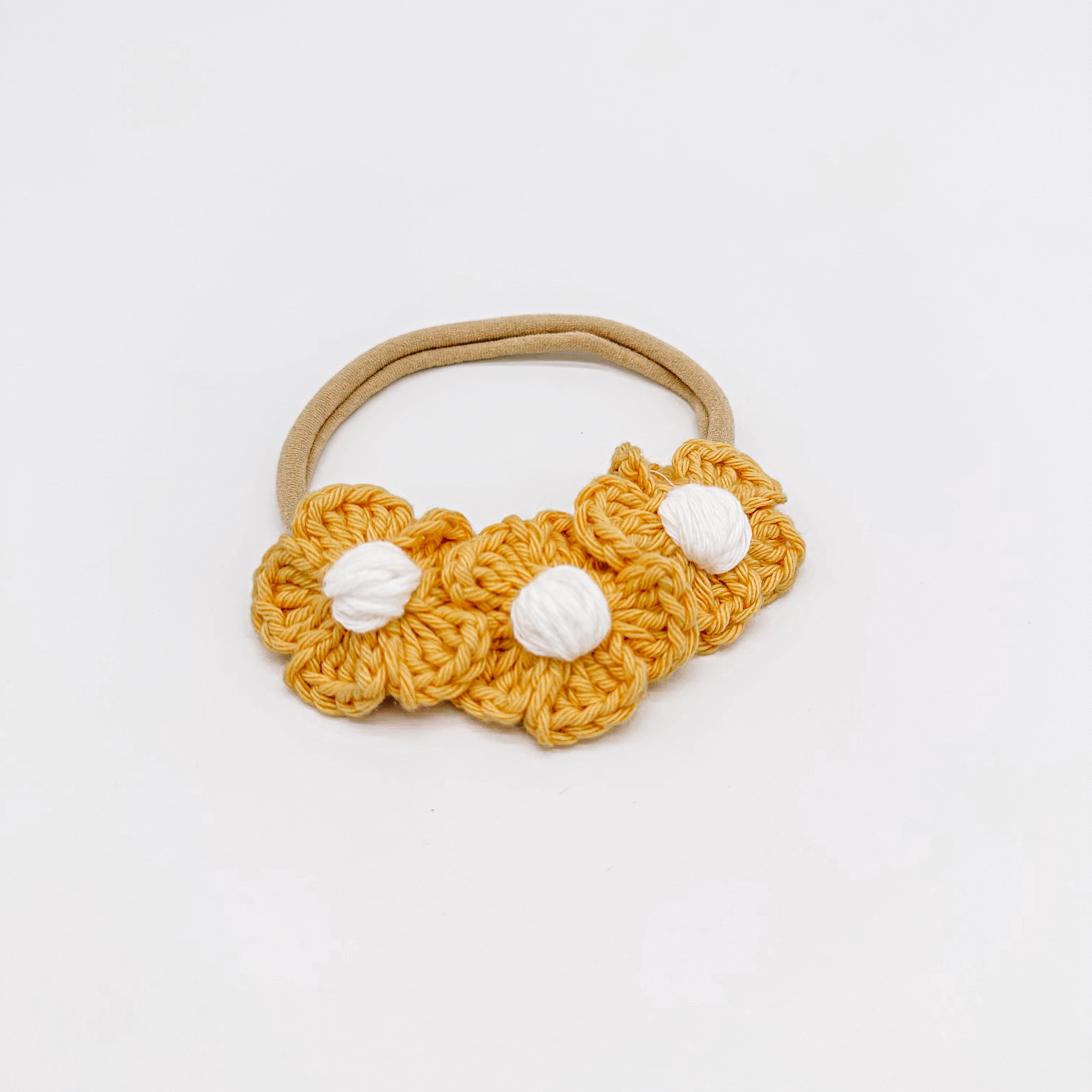 Daisy Butterscotch Headband | Hand Crocheted