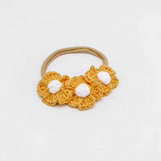 Daisy Butterscotch Headband | Hand Crocheted