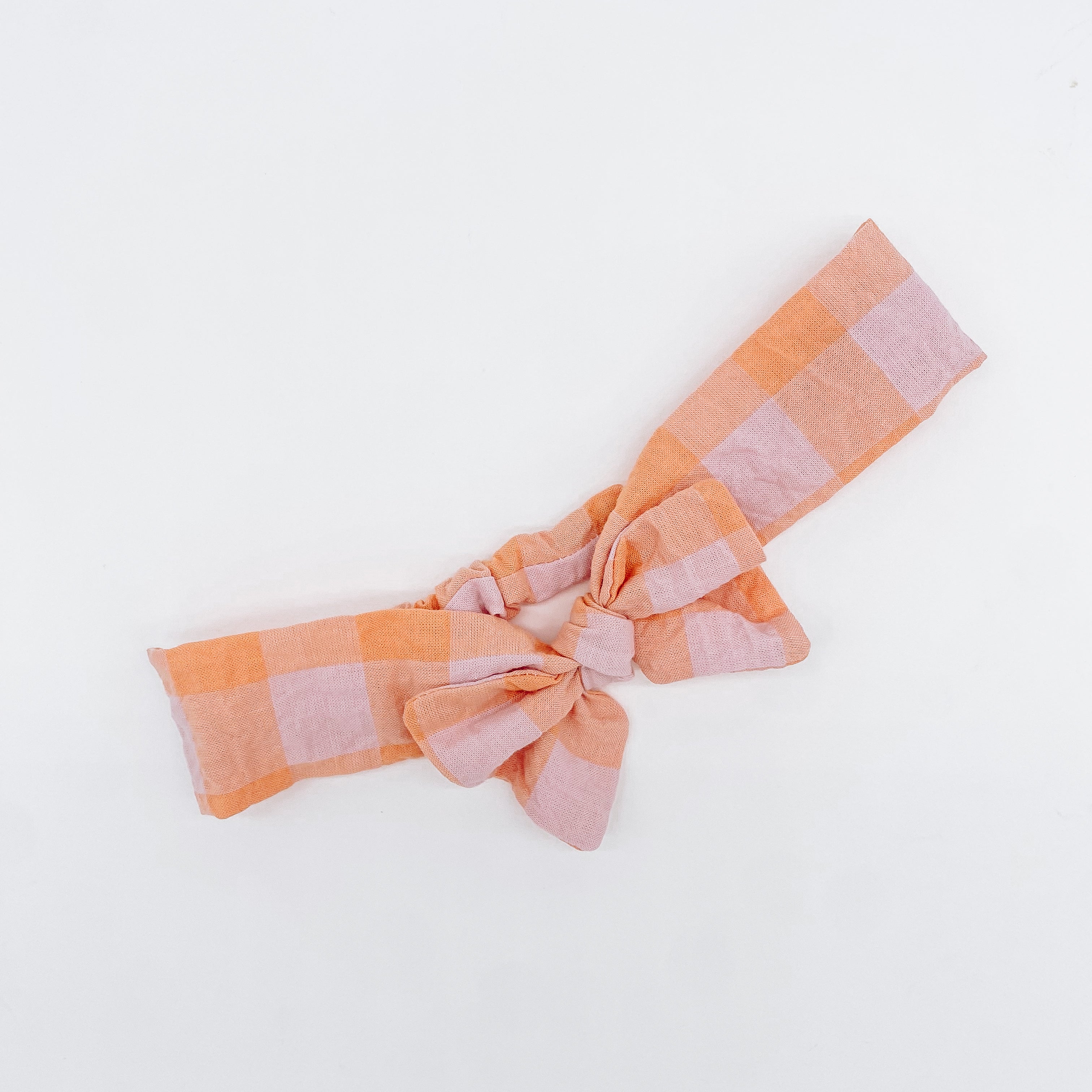 Melon & Apricot Gingham Headband | Baby Headbands