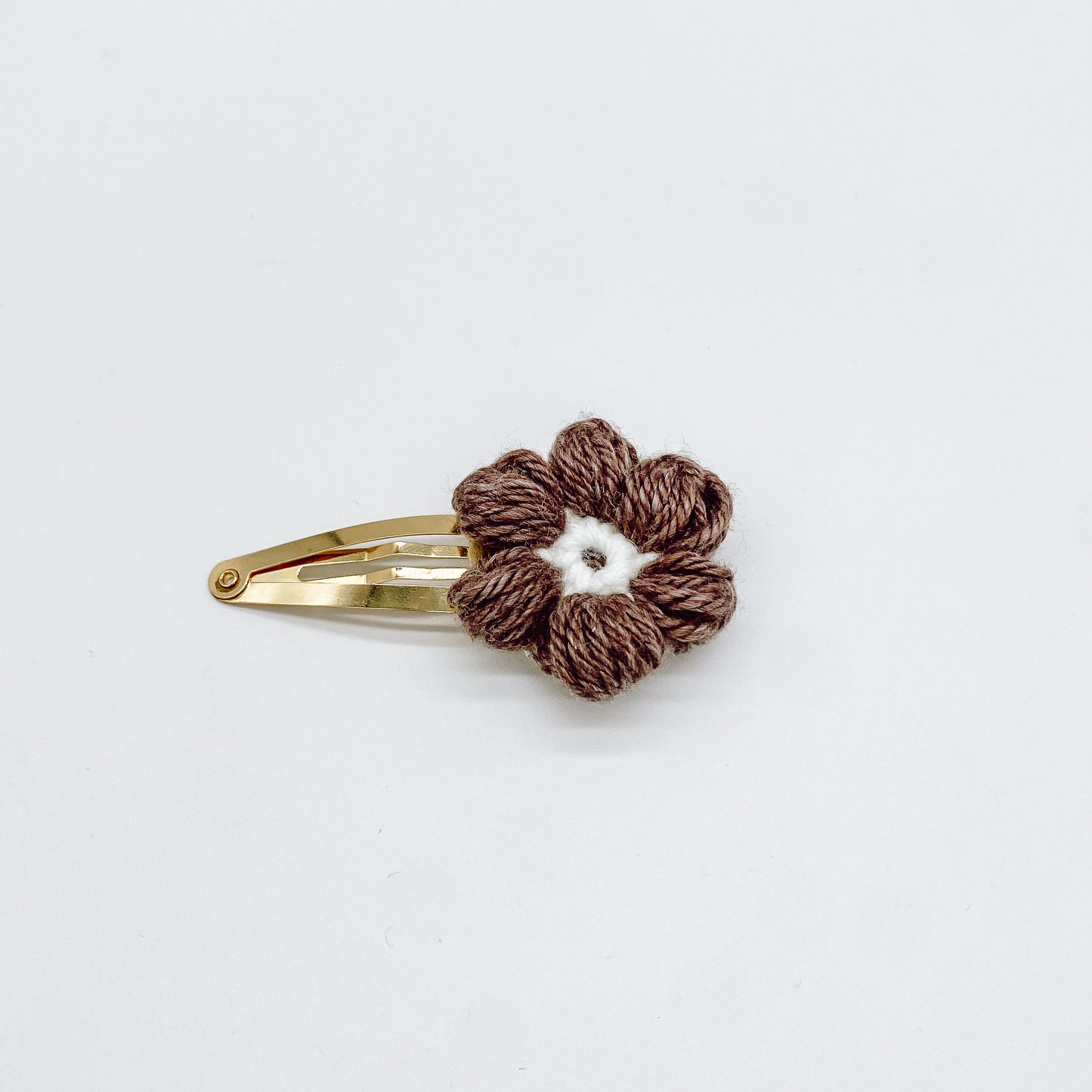 Josie Mocha Crocheted Flower Hair Accessories | Hand Crocheted Flowers