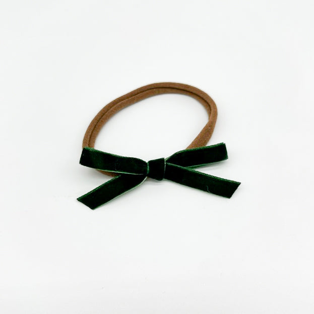 Maisy Christmas Velvet Bow | Nylon Headband