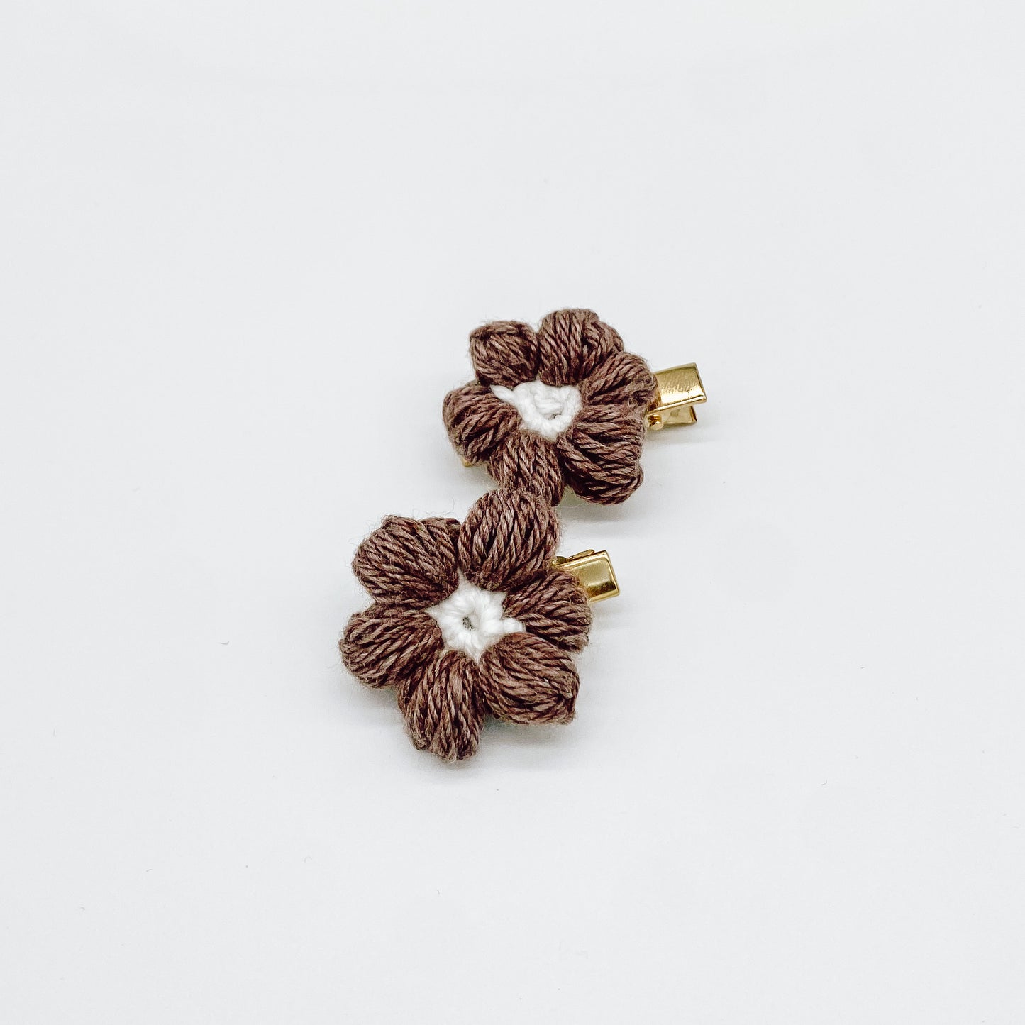 Josie Mocha Crocheted Flower Hair Accessories | Hand Crocheted Flowers