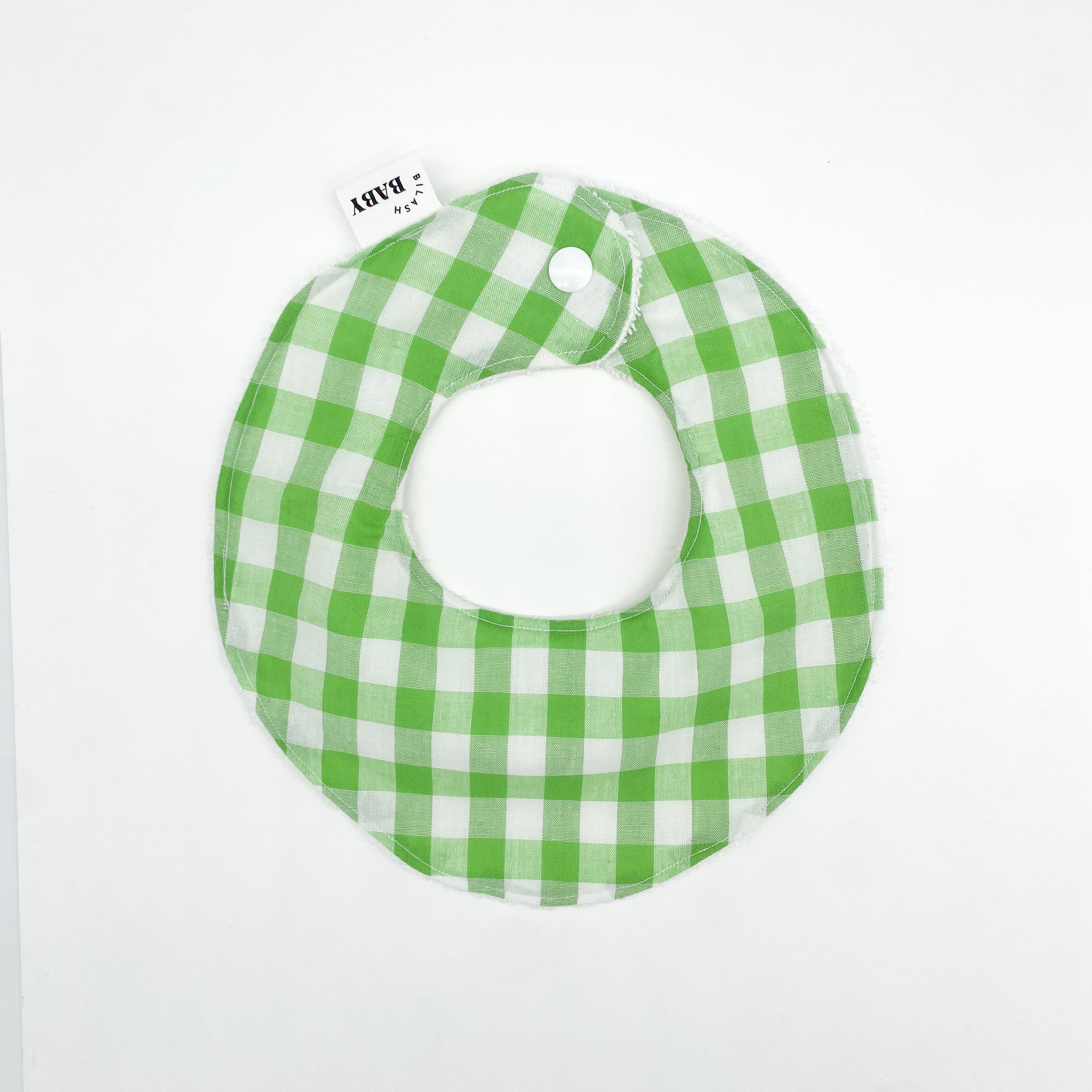 Lime Green Gingham Bib | Handmade Bib