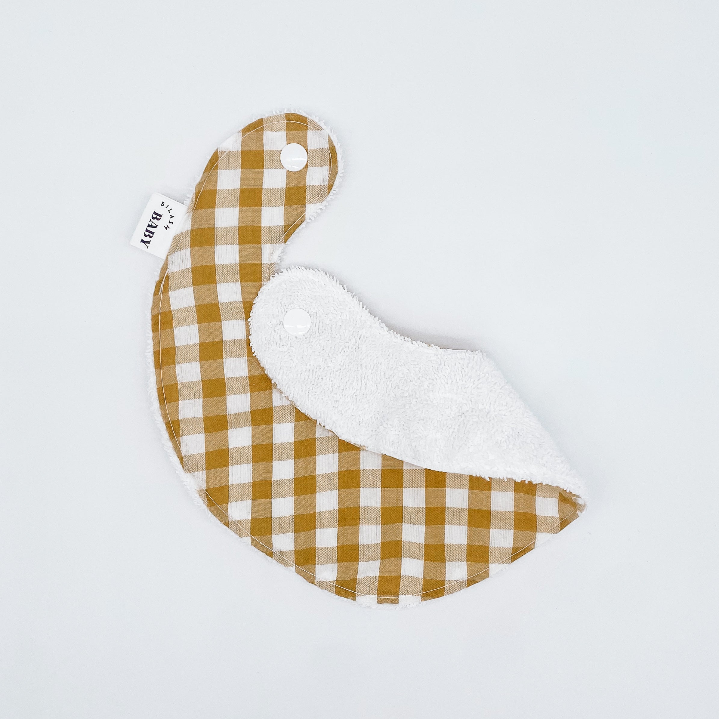 Mustard Gingham Bib | Handmade Bib