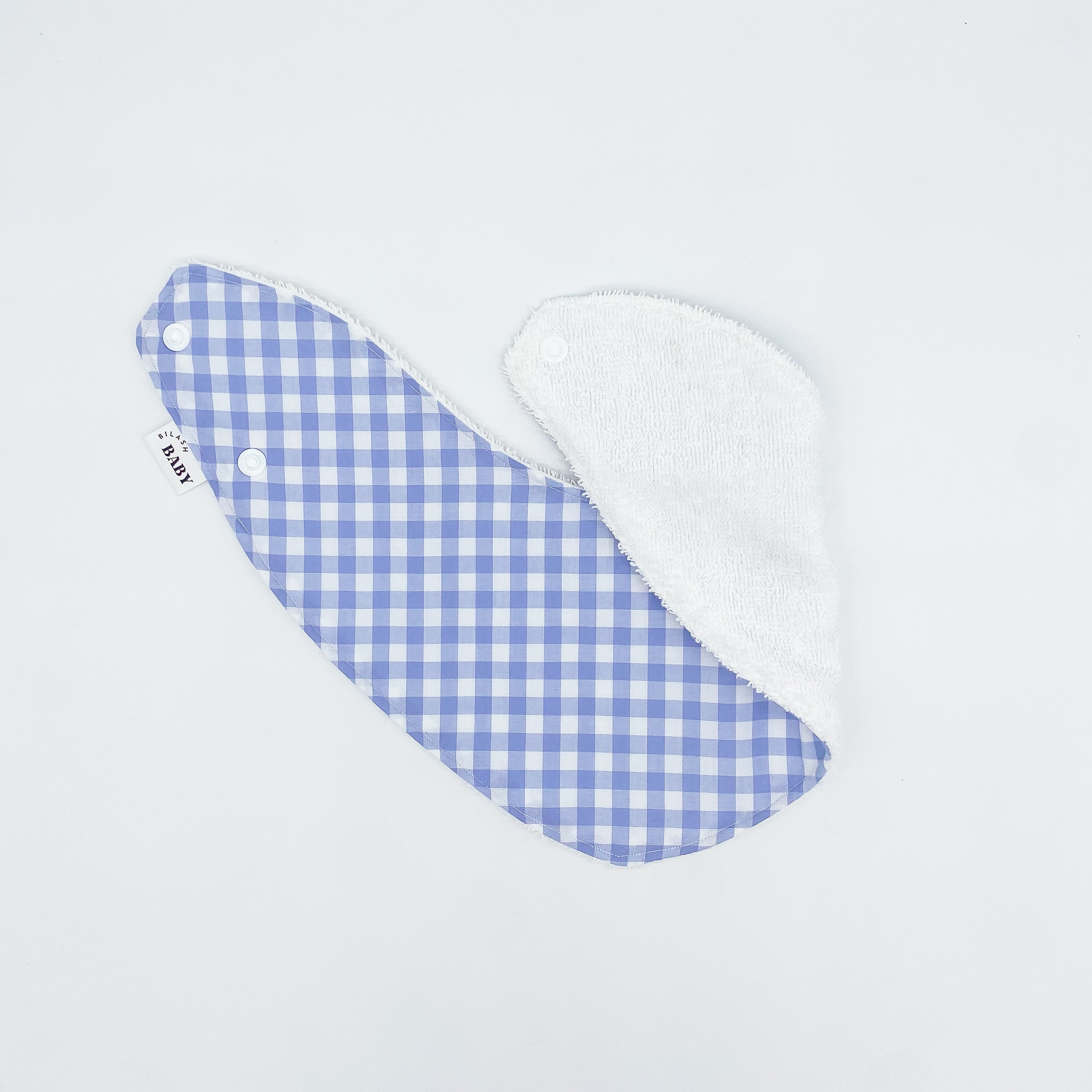 Sky Blue Gingham Grow Bib | Handmade Bib