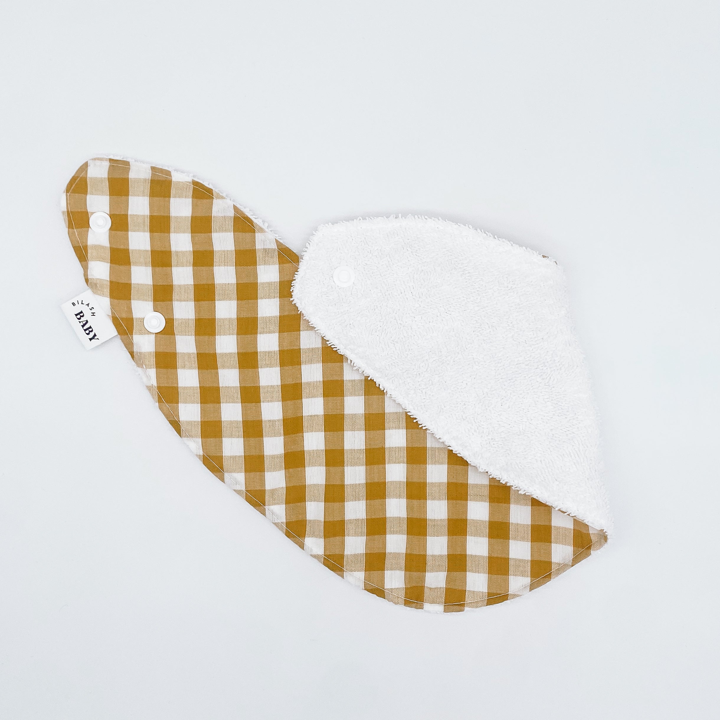 Mustard Gingham Grow Bib | Handmade Bib