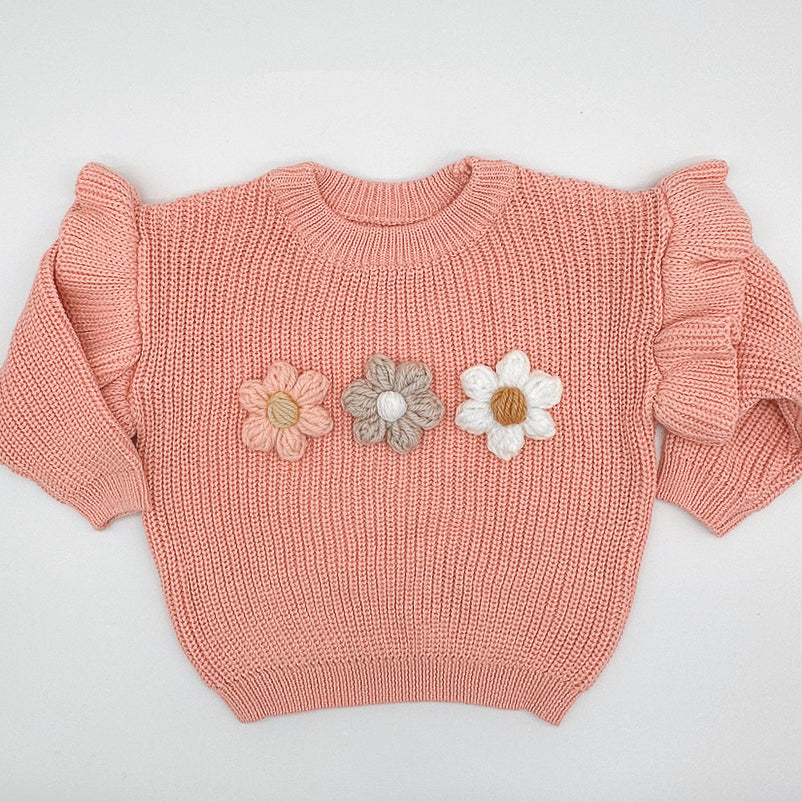 Pink Flower Knit | Hand Crocheted Flowers