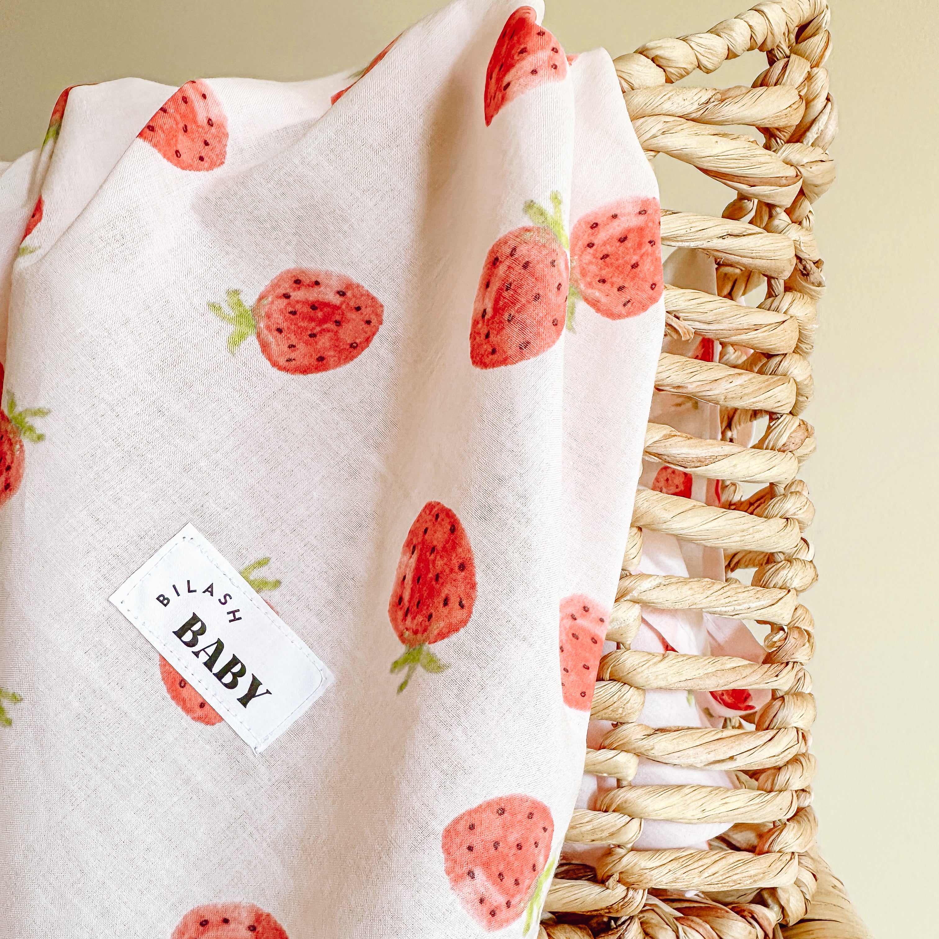 Strawberry Muslin Baby Wrap | Handmade Baby Wraps