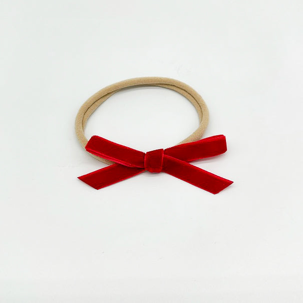 Maisy Christmas Velvet Bow | Nylon Headband