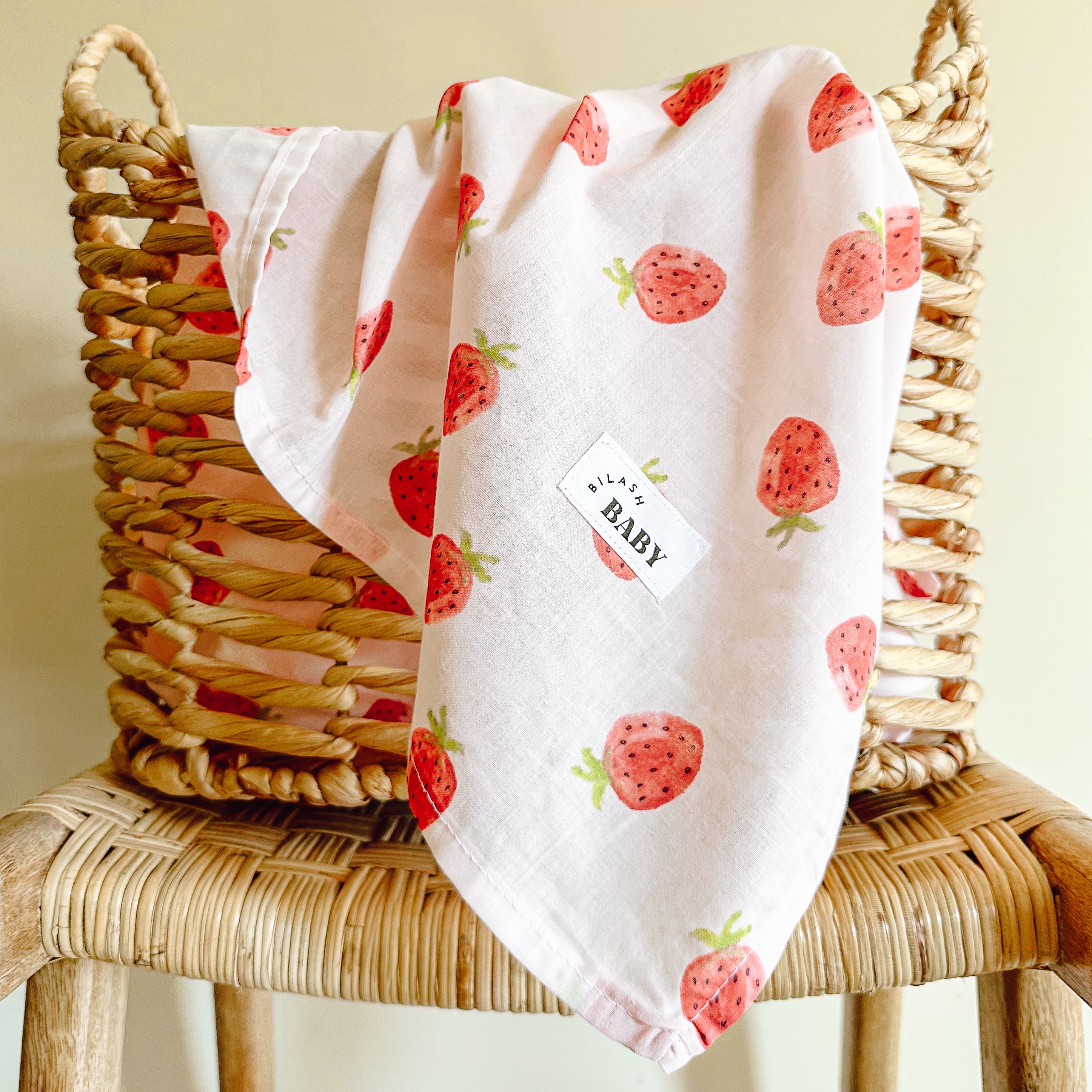 Strawberry Muslin Baby Wrap | Handmade Baby Wraps