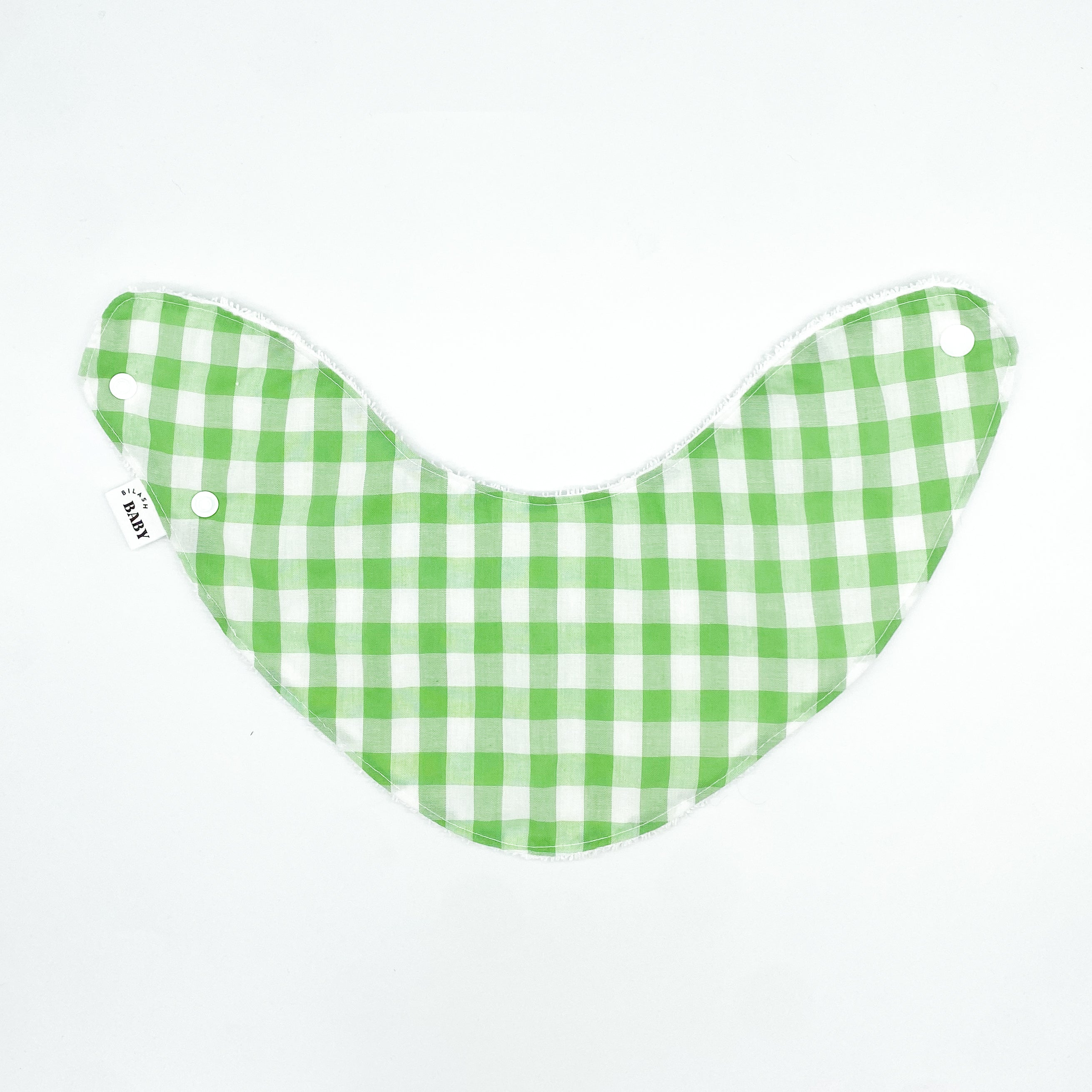 Lime Green Gingham Grow Bib | Handmade Bib