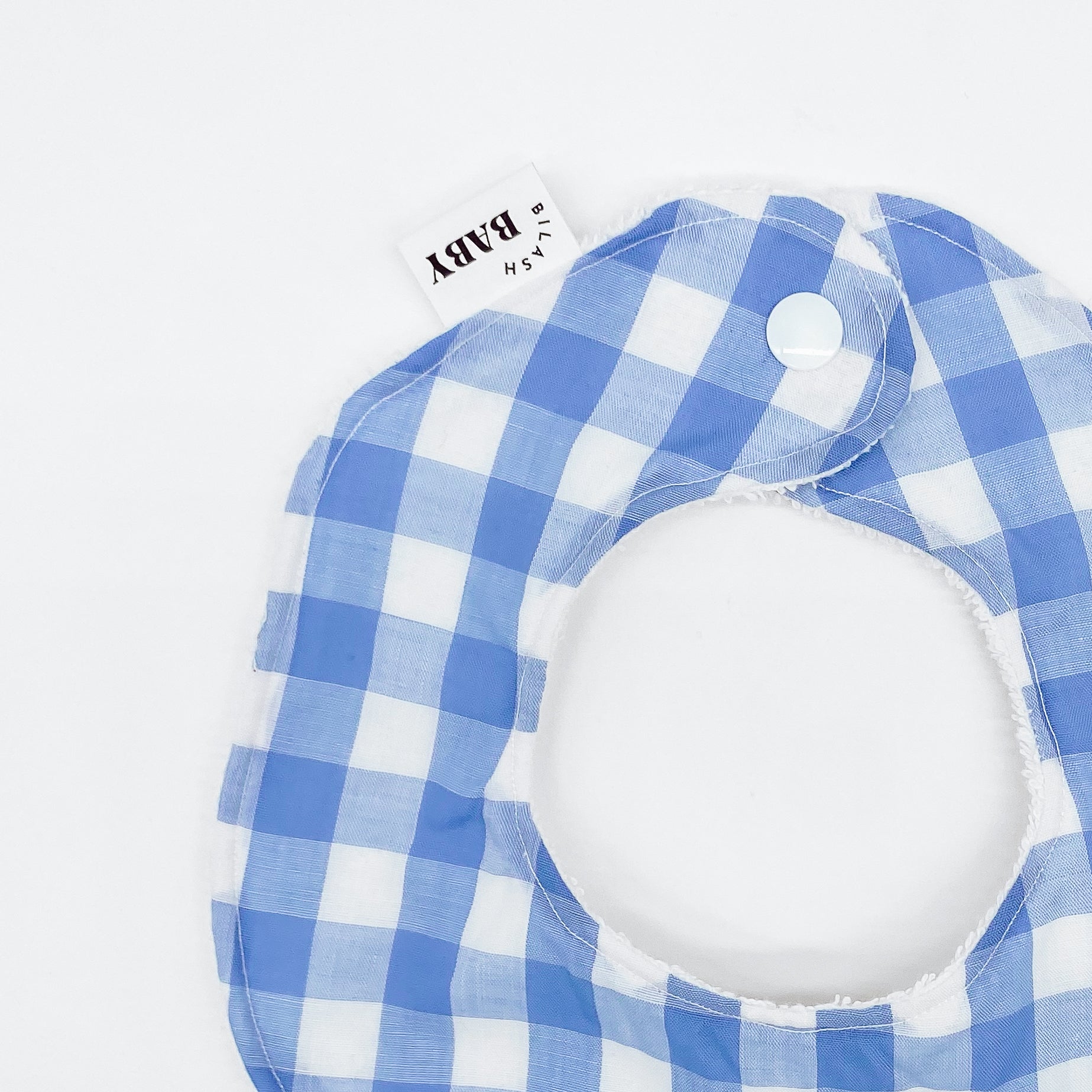 Baby Blue Gingham Bib | handmade Bib