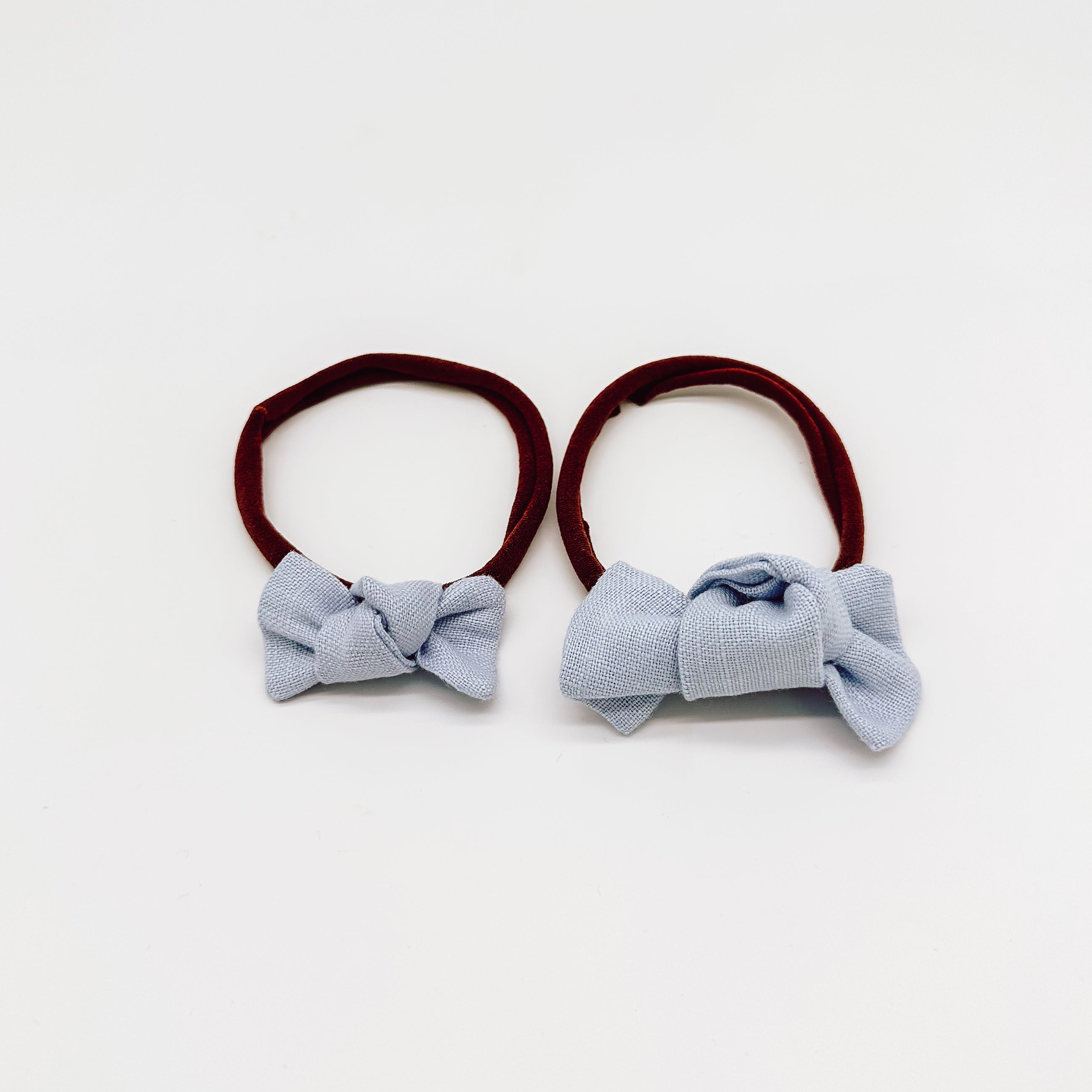 Linen Knot Hair Bows Nylon Headband | Handmade Bows