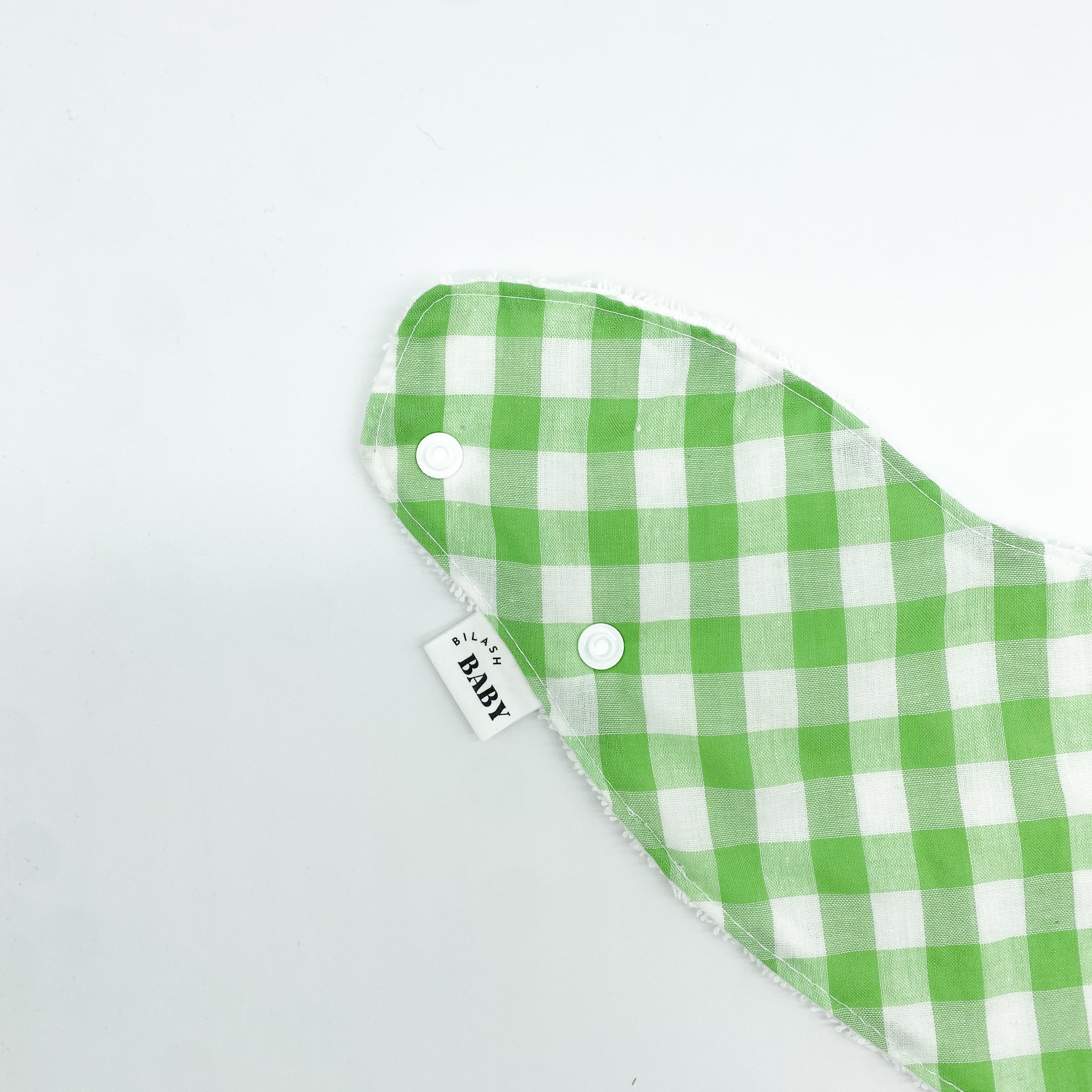 Lime Green Gingham Grow Bib | Handmade Bib