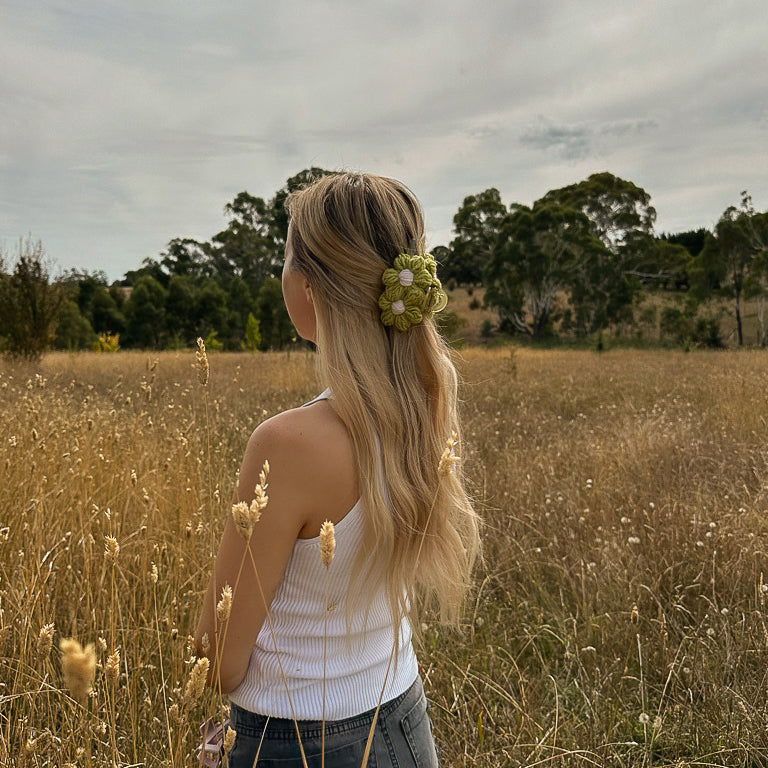 Millie Double Flower Claw Clip | Hand Crocheted