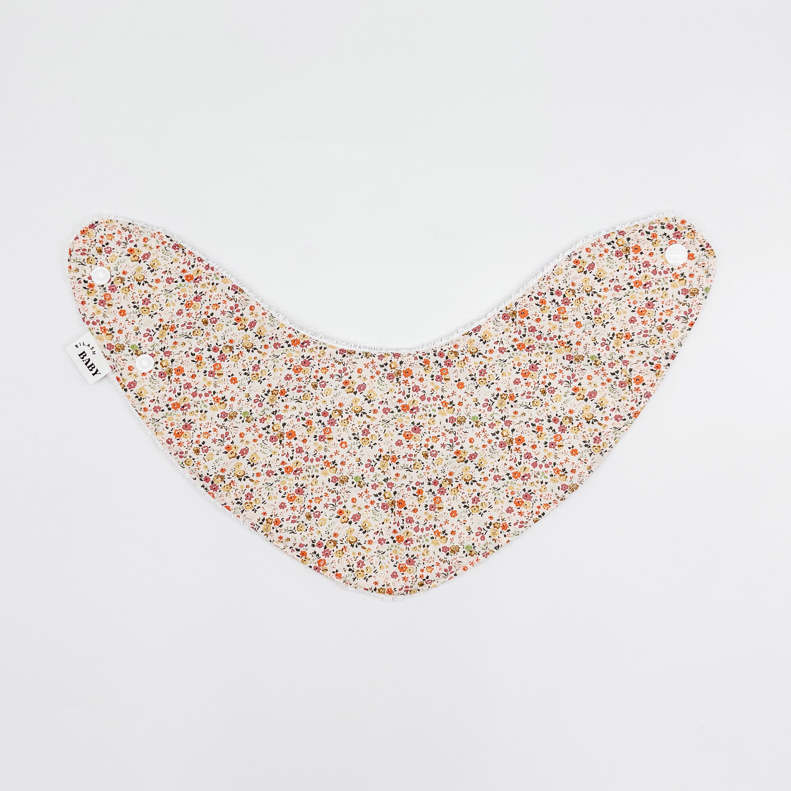 Ditzy Floral Orange Grow Bib | Handmade Bib