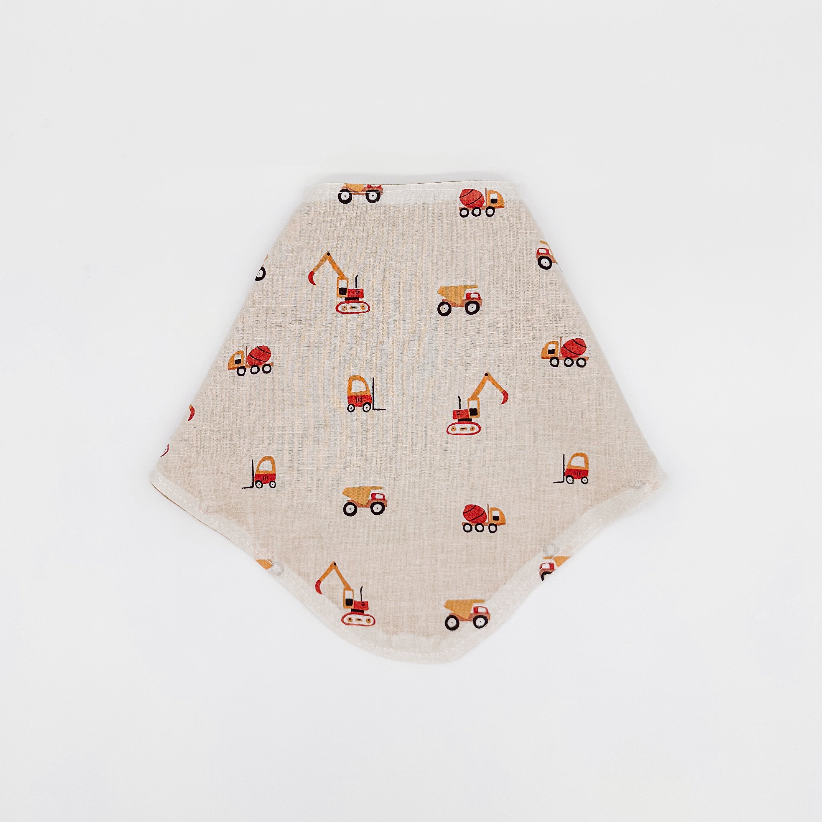 Mustard Trucks & Digger Bandana Bib | Handmade Bib