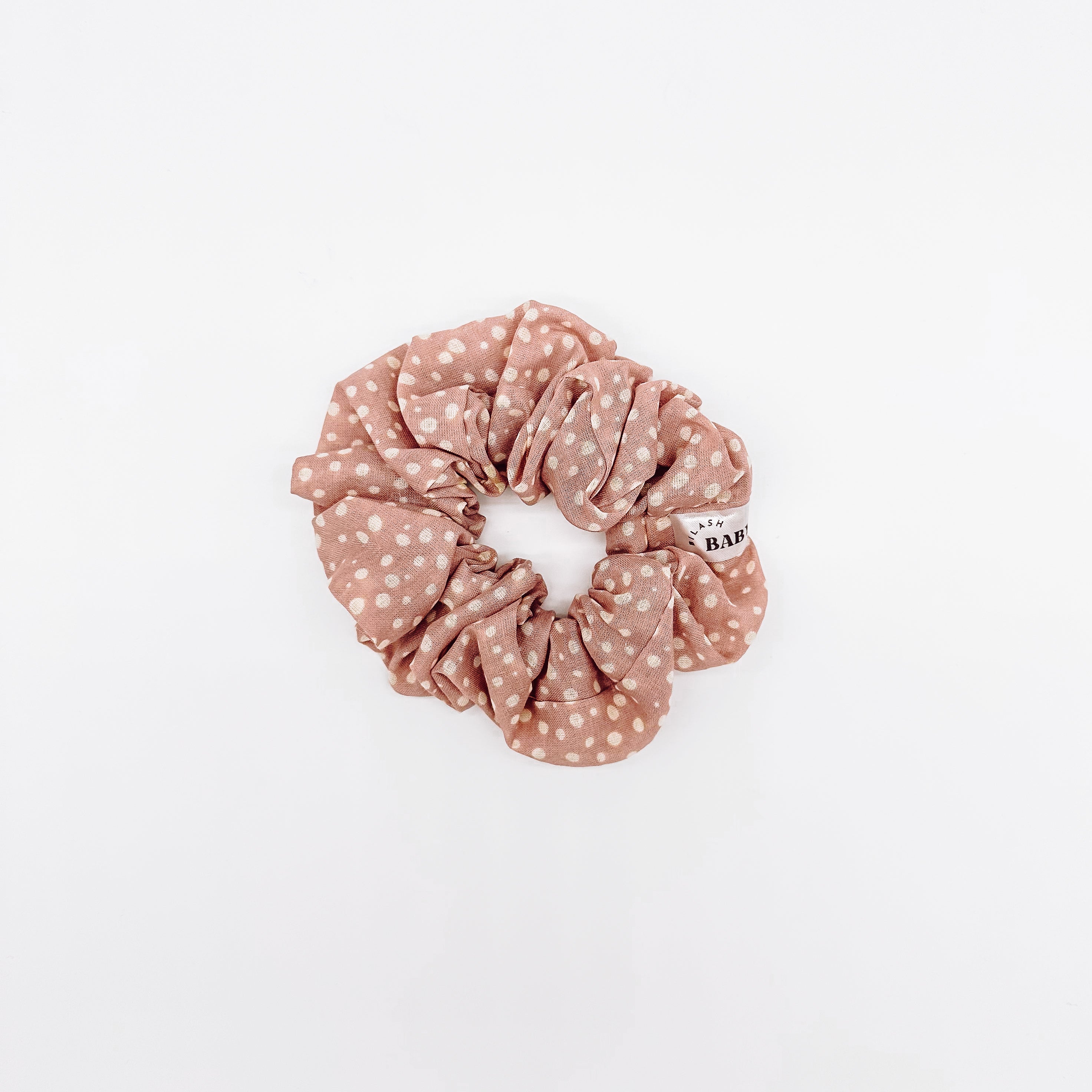 Blush Polka Dot Scrunchie | Handmade Scrunchies