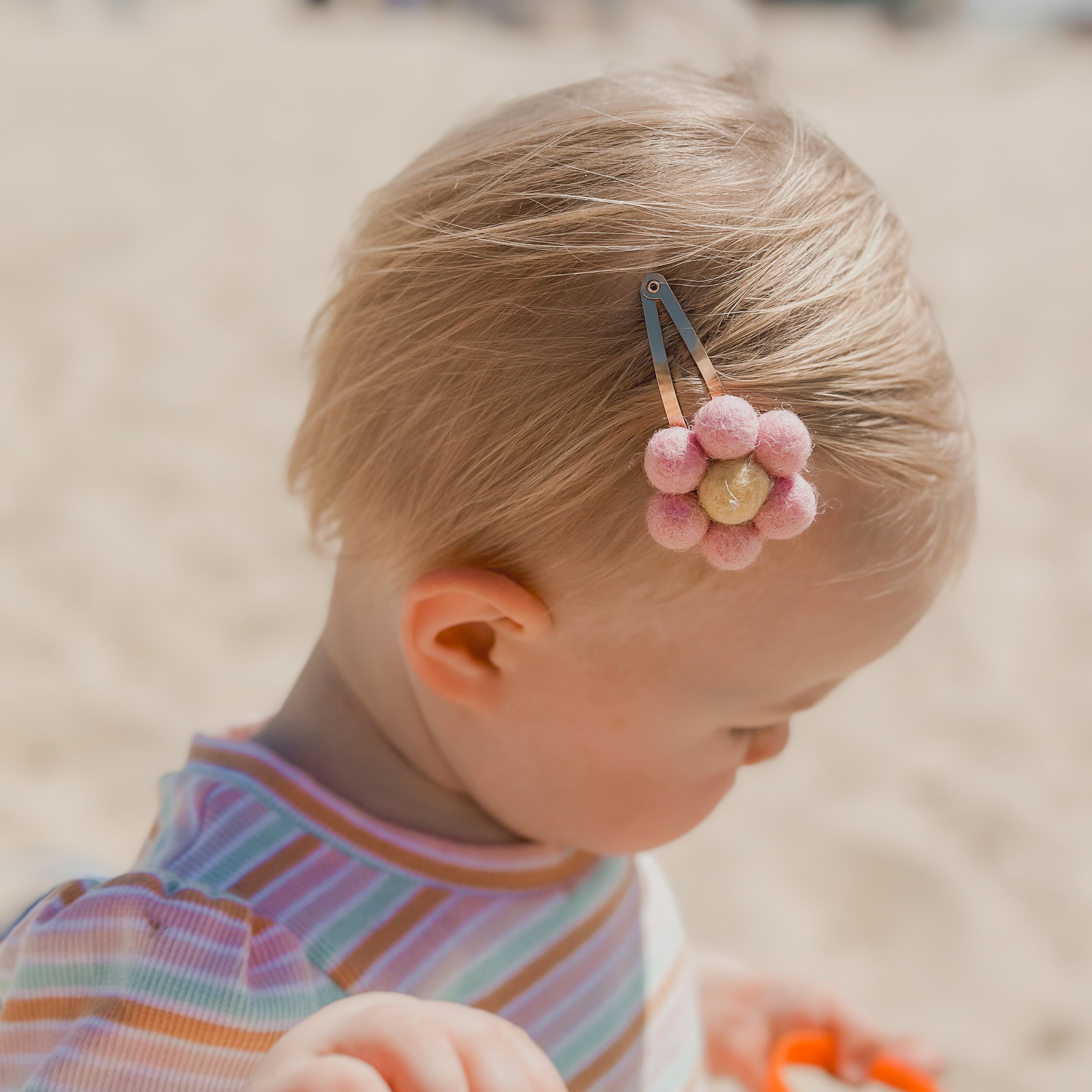 Daisy Pom-Pom Hair Clips | Handmade Hair Clips