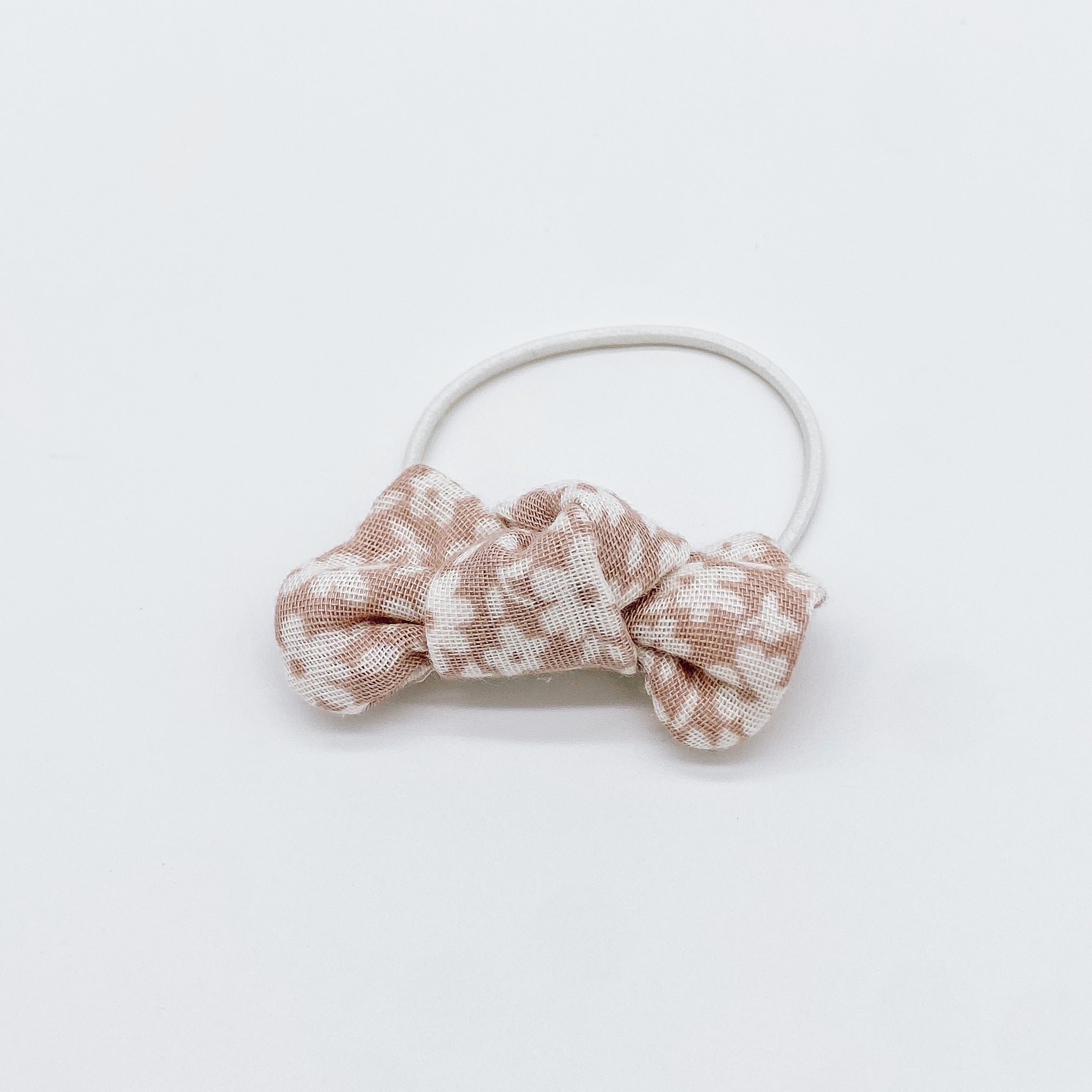 Blush Floral Muslin Knot Bow | Handmade Bows