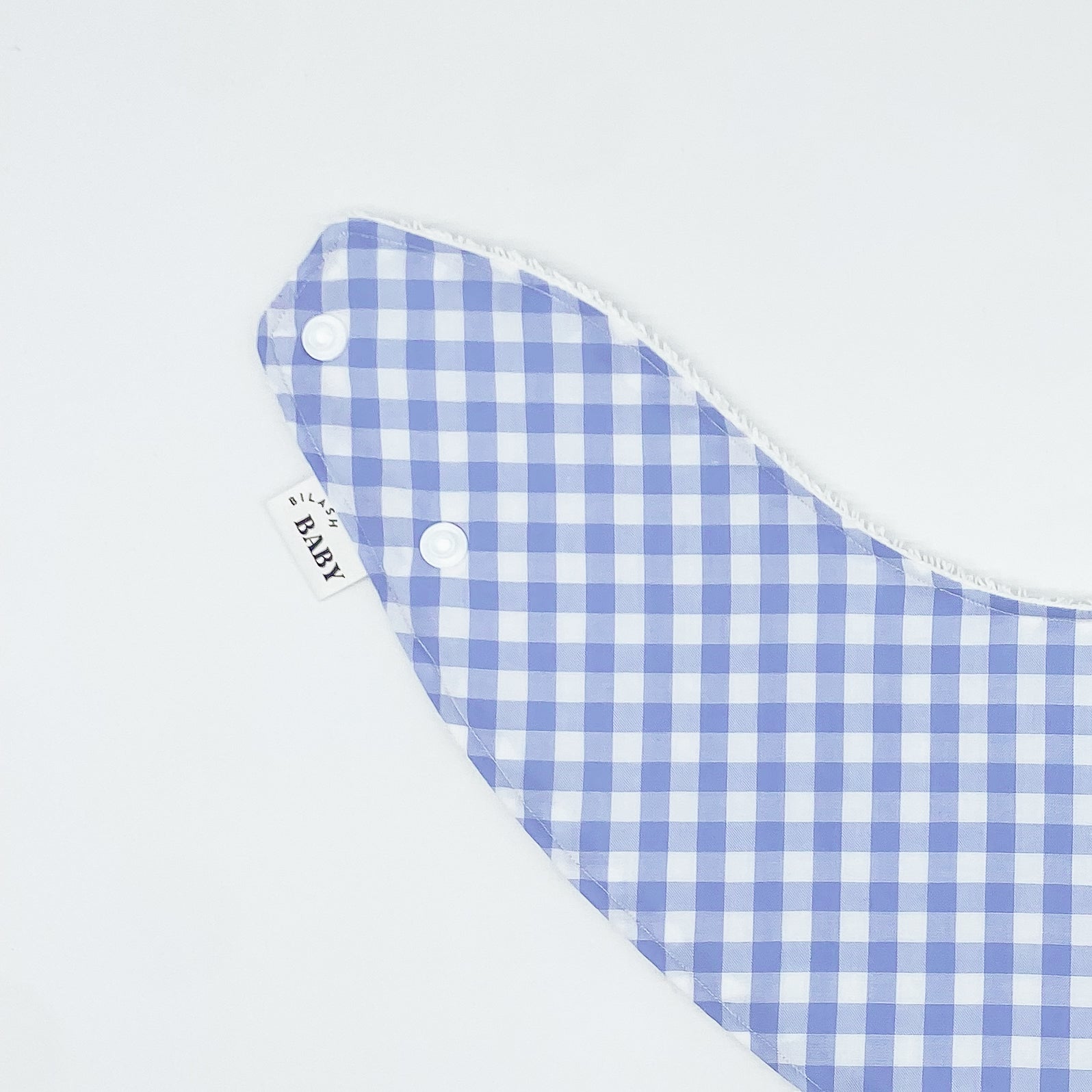 Sky Blue Gingham Grow Bib | Handmade Bib